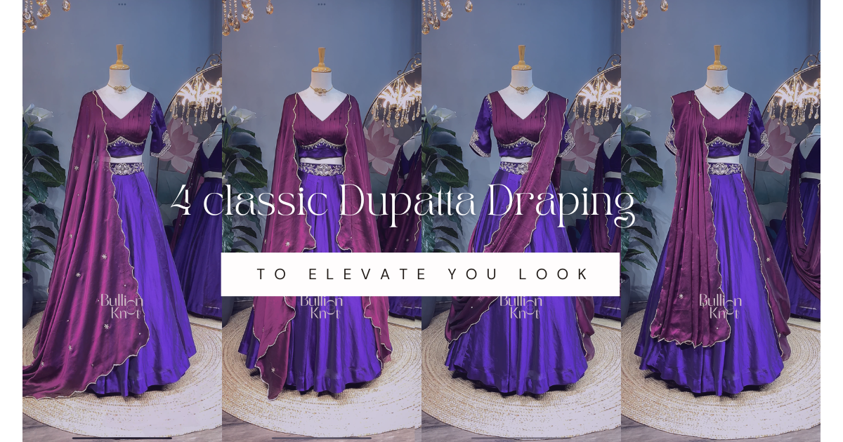 Elegant dupatta styles for lehenga.