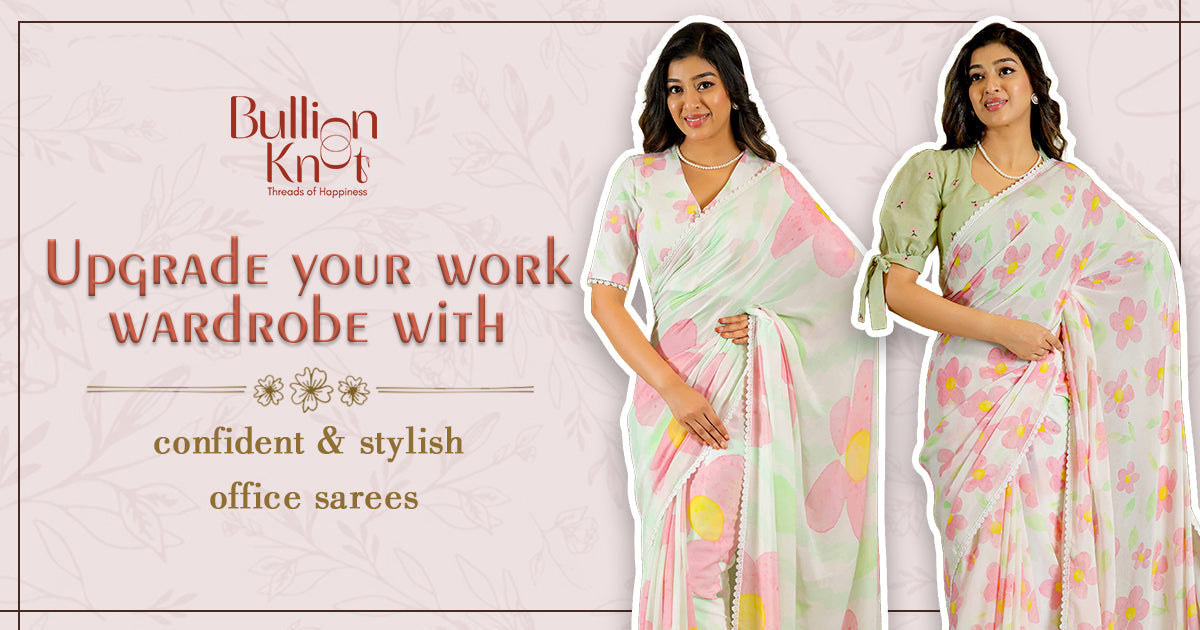 modern office wear saree look by bullion knot