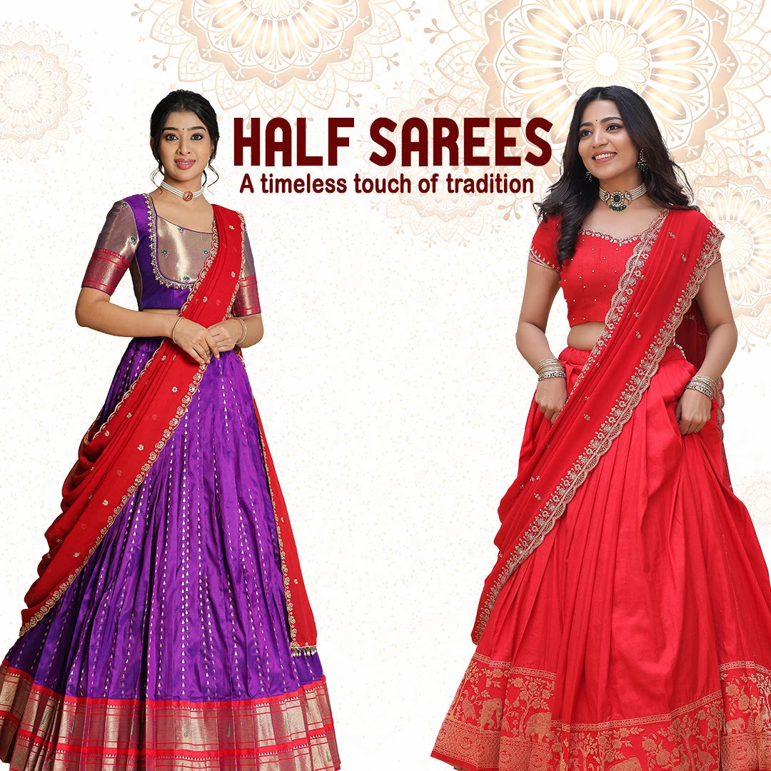 Pattu Lehenga Designs Online Half Saree Pattu lehenga for Wedding