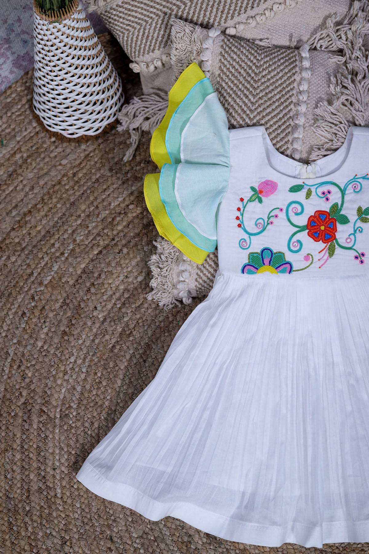 white baby frock