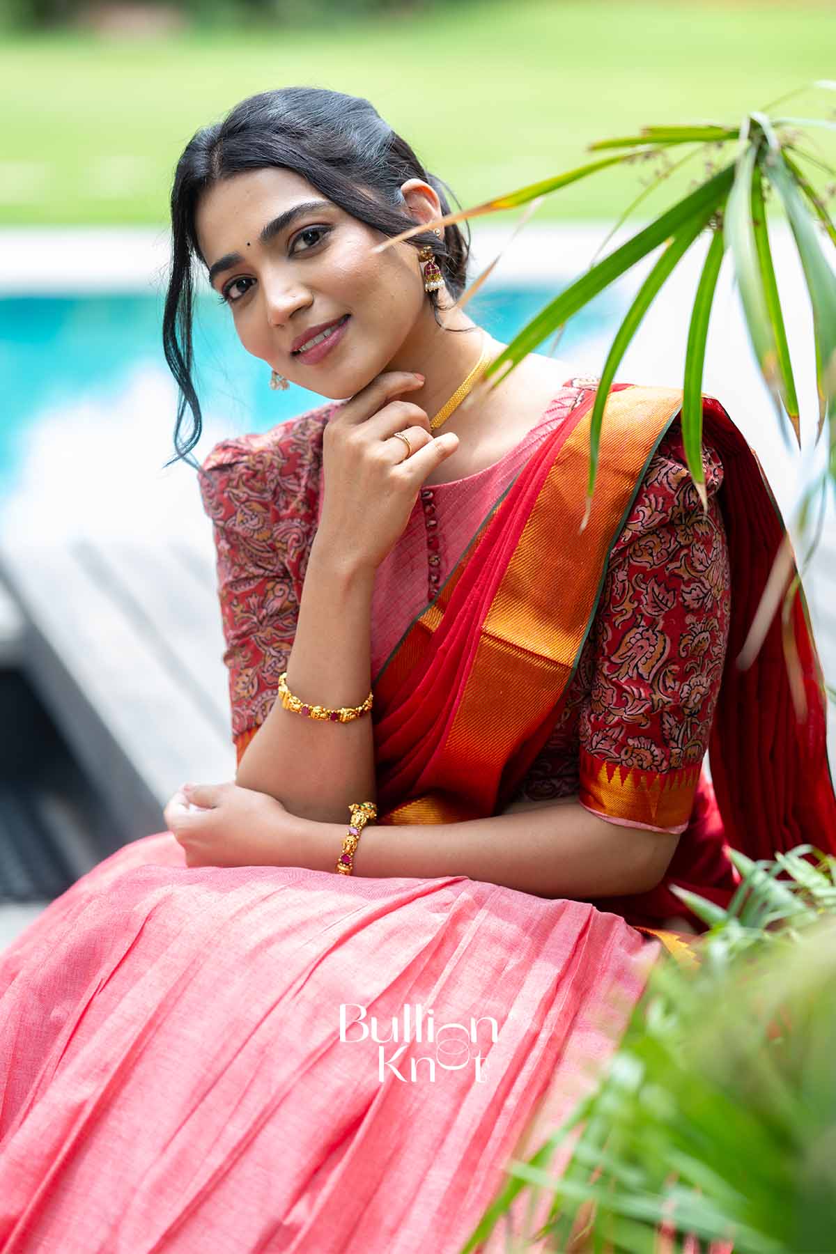 Kumkum | Pink Handloom Half Saree | Festive Radiance