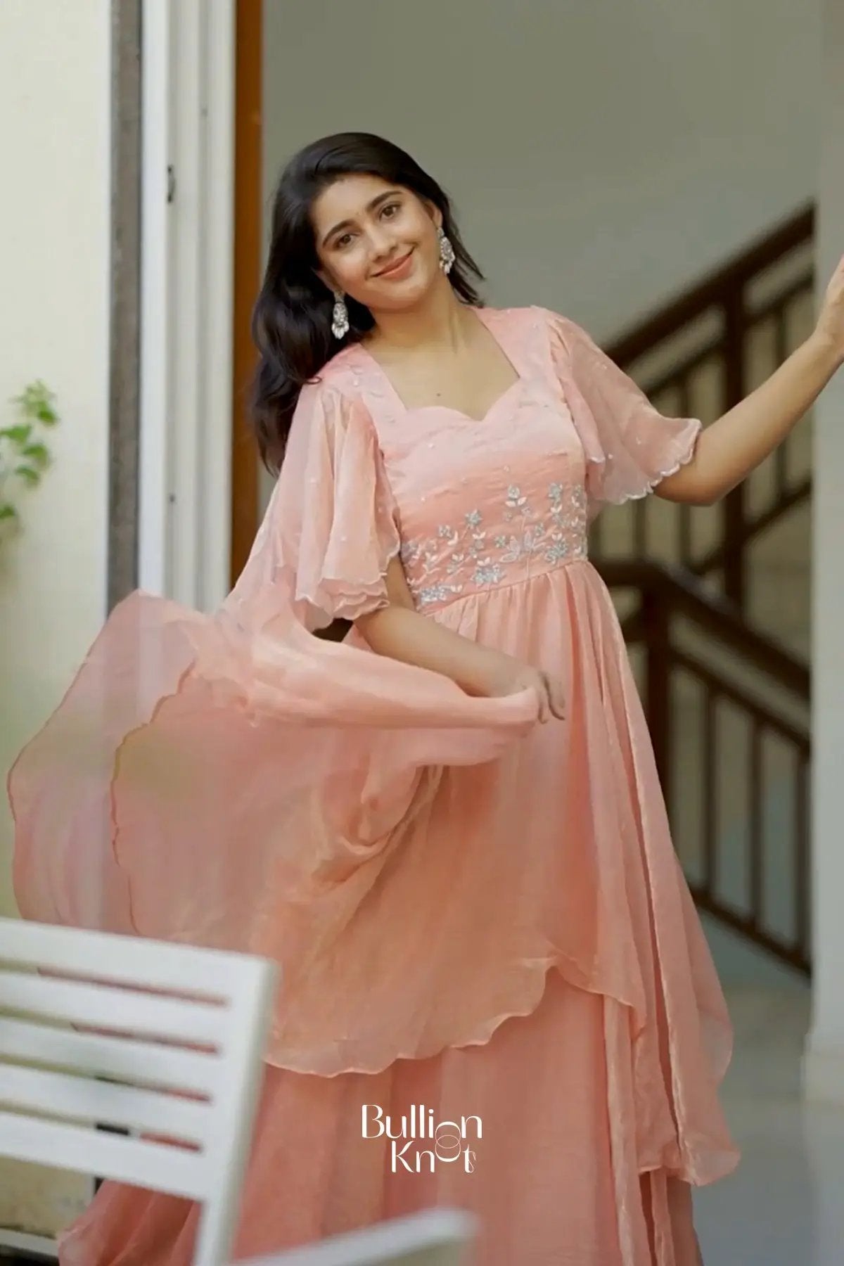 Raaha Rustle Maxi (Dress) In Peach pink
