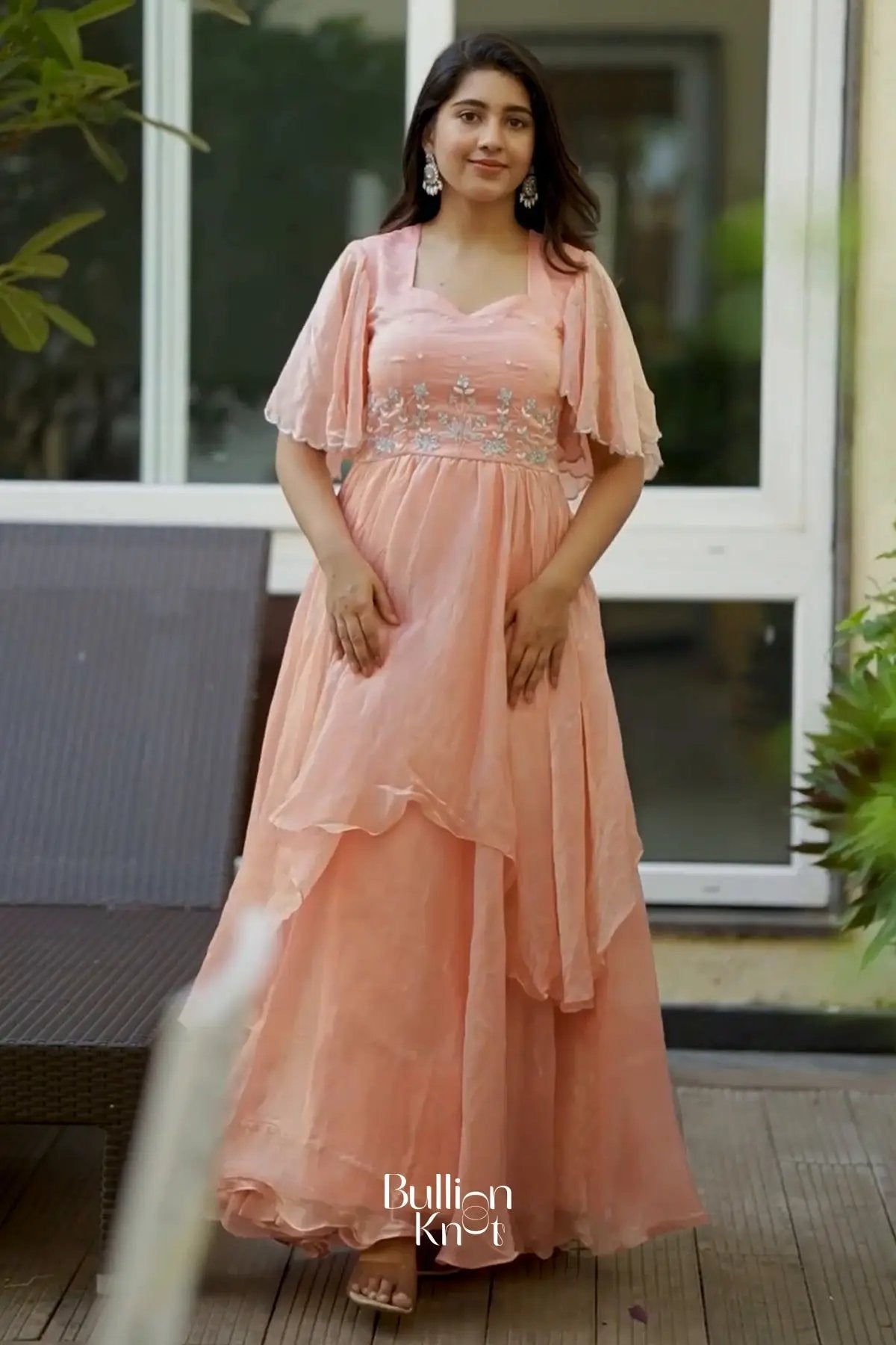 Raaha Rustle Maxi (Dress) In Peach pink