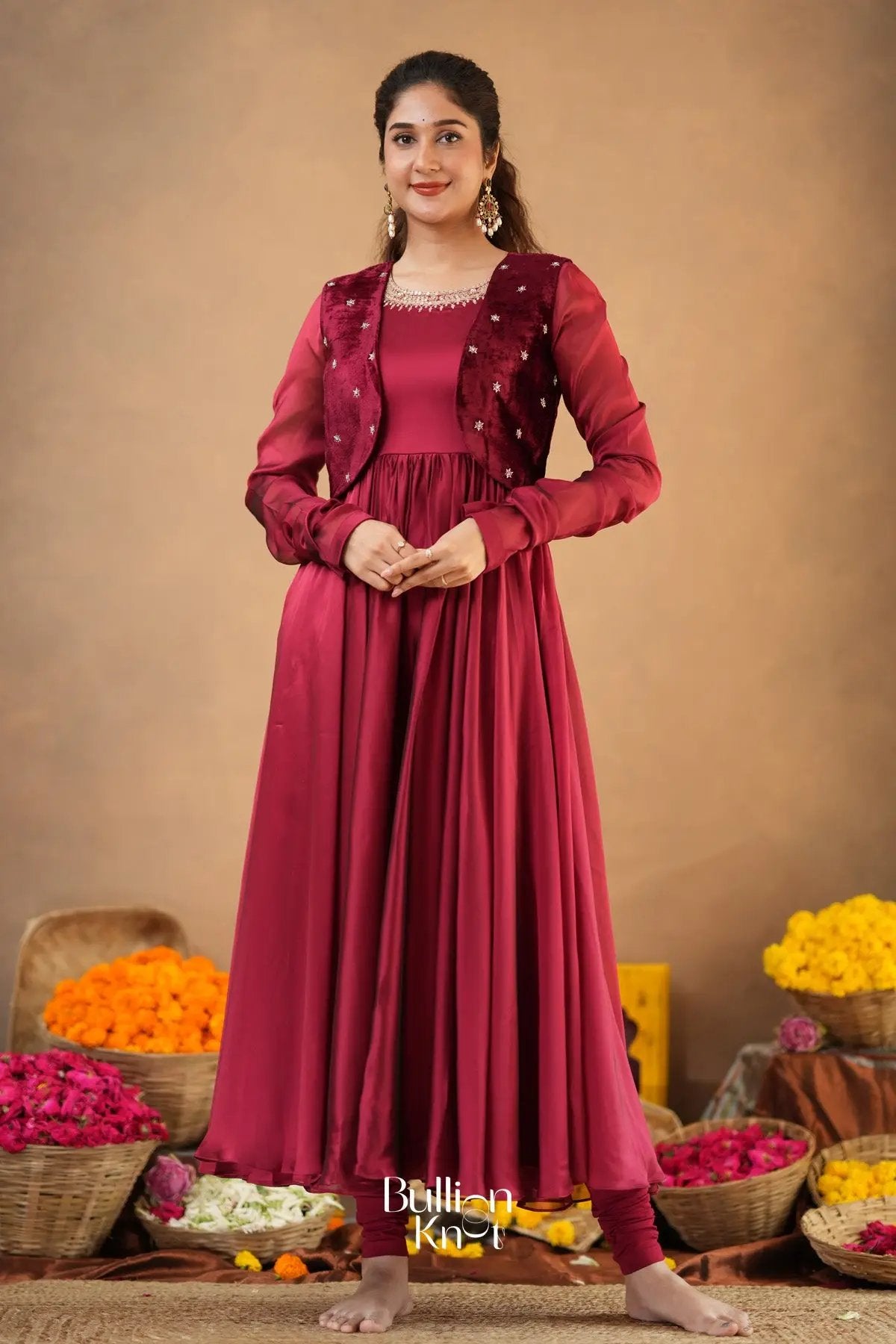 Monica 4-In-1 Anarkali (Dress) In Red