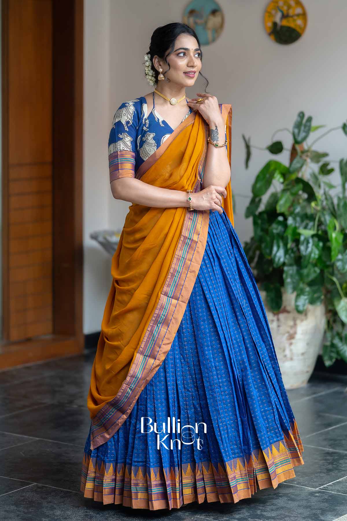 Nilotsav | Purple Handloom Half Saree | Festive Grace