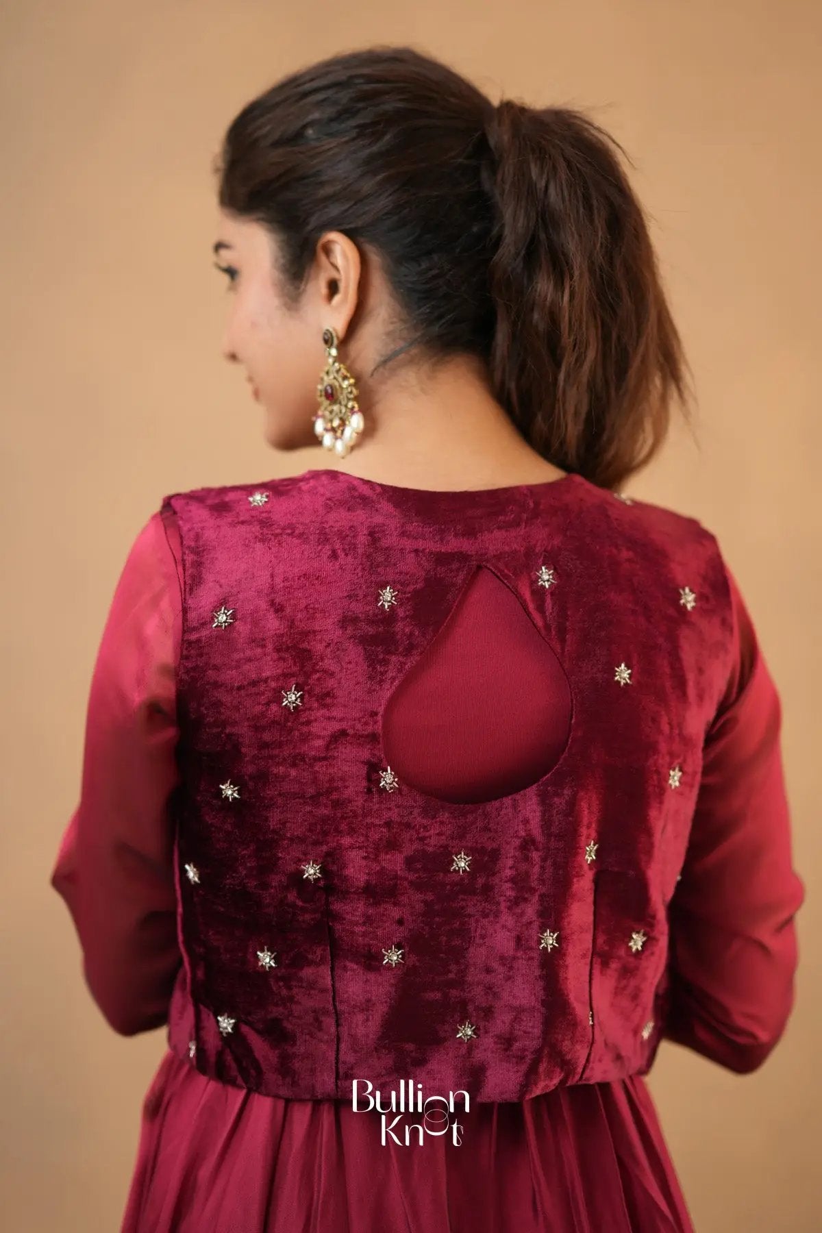 Monica Red 4-In-1 Anarkali With Jacket Suite Set