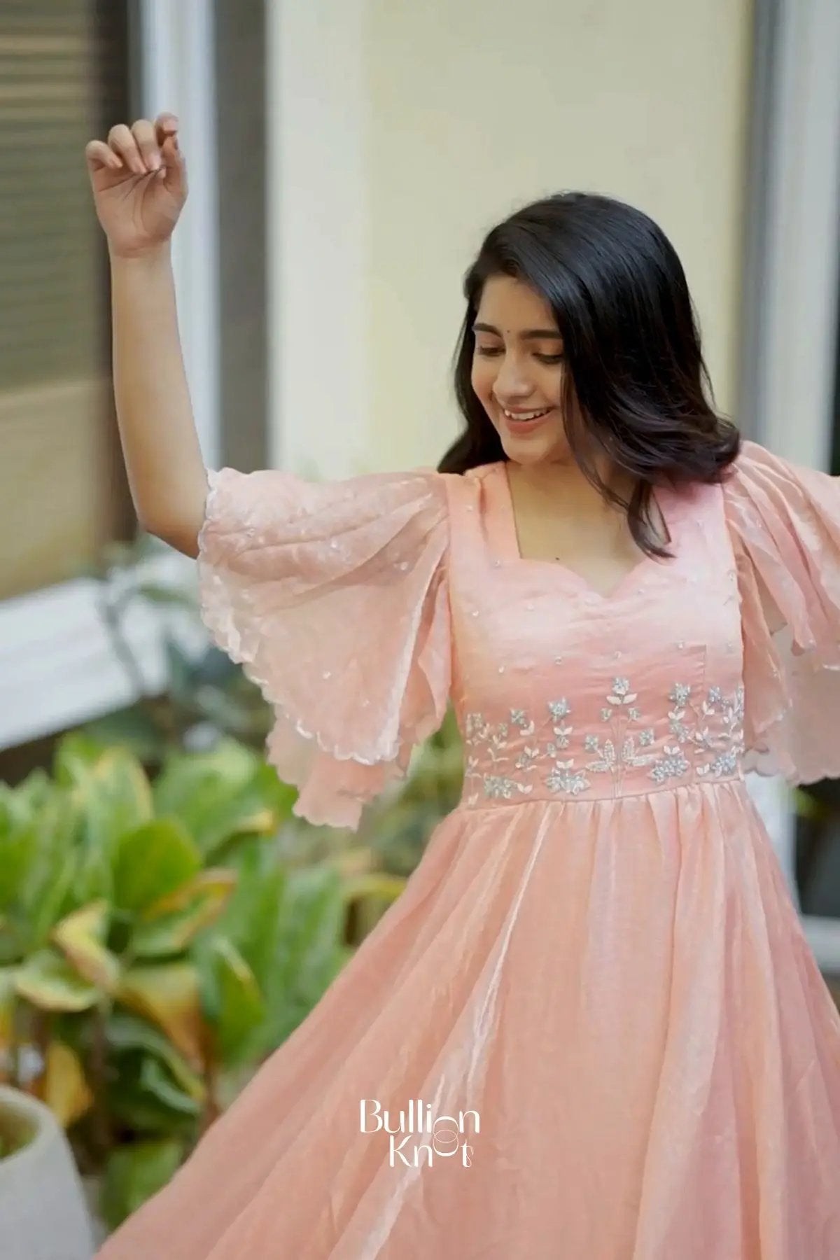 Raaha Rustle Maxi (Dress) In Peach pink