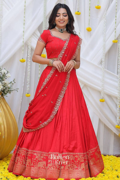 maharani lehenga set in red