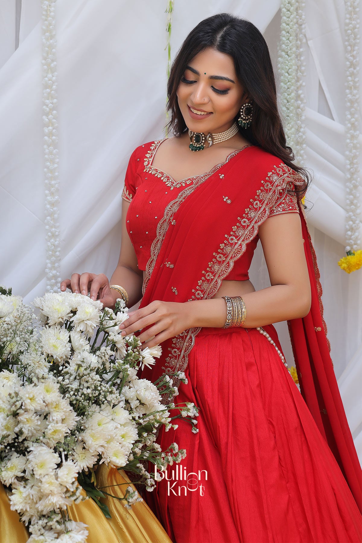 red color maharani lehenga set