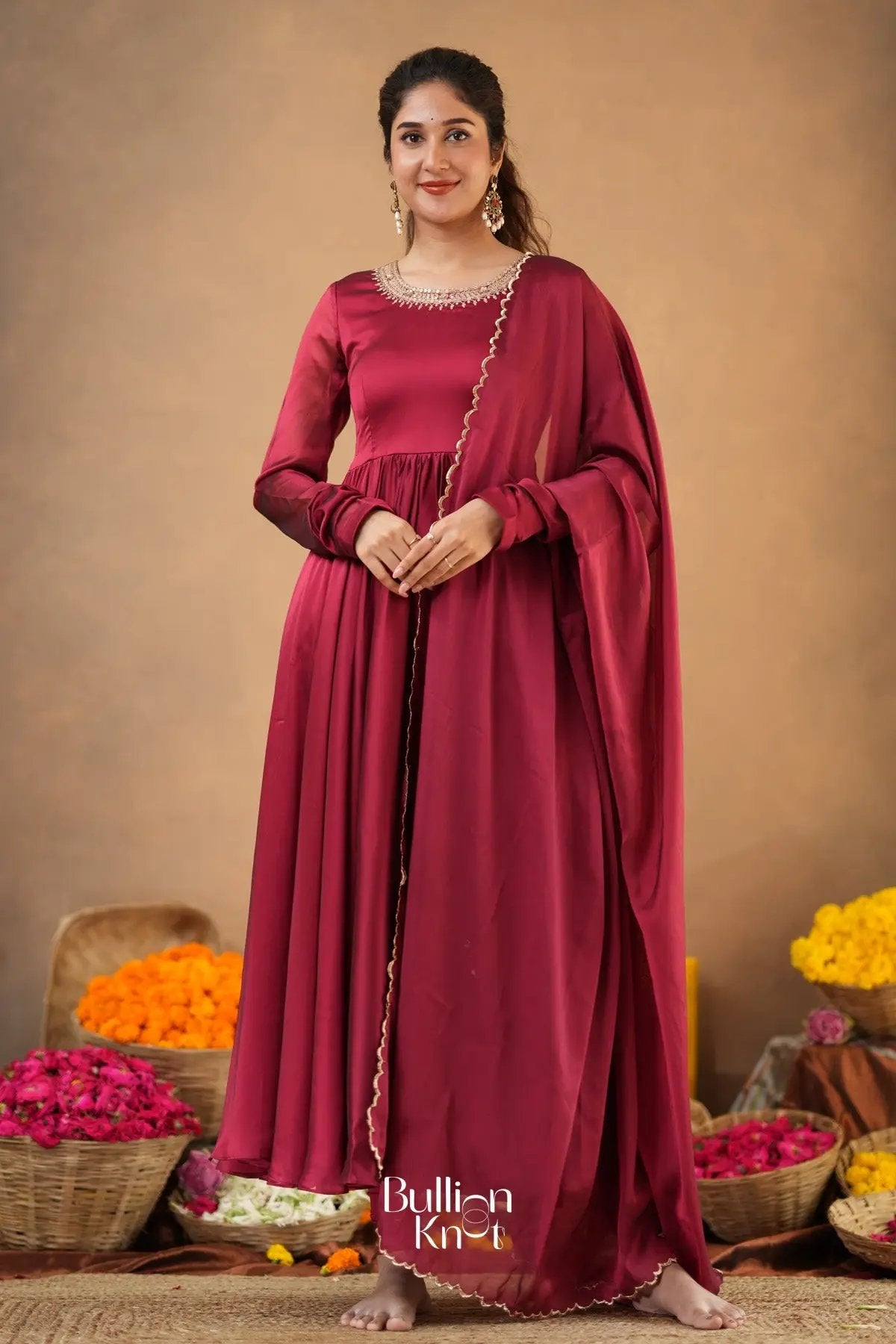Monica 4-In-1 Anarkali (Dress) In Red