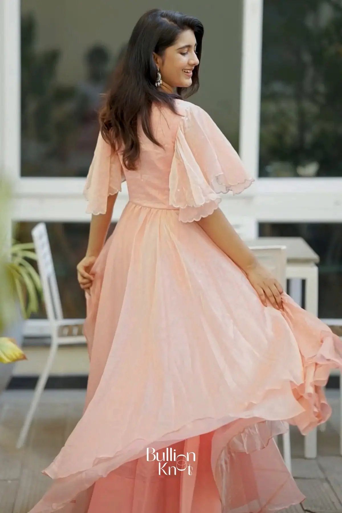 Raaha Rustle Maxi (Dress) In Peach pink
