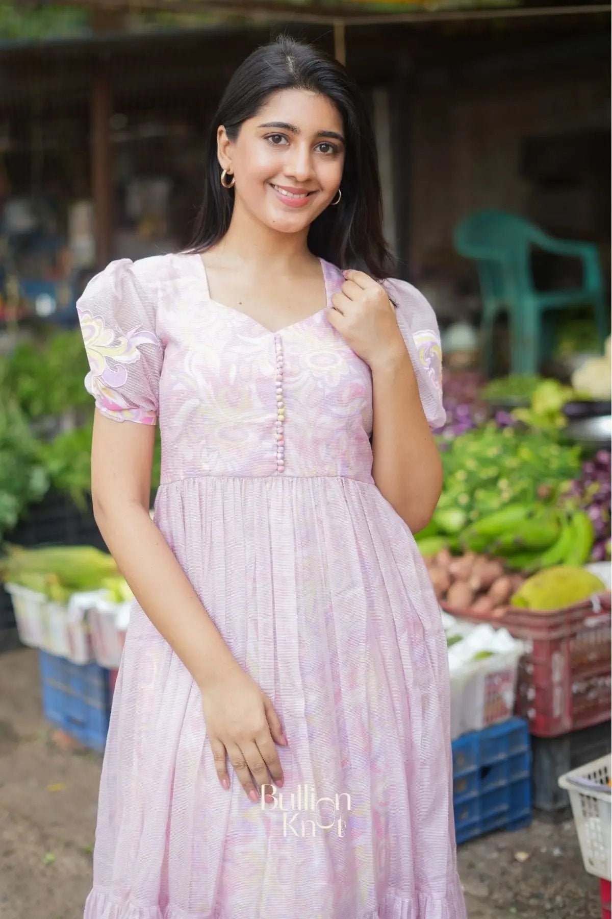 Vaila Drift Kota Doria Midi (Dress) in Pink
