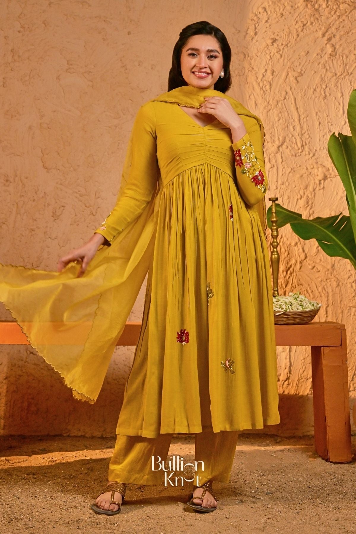 Haritaara Kurta Set (Dress) in Yellow