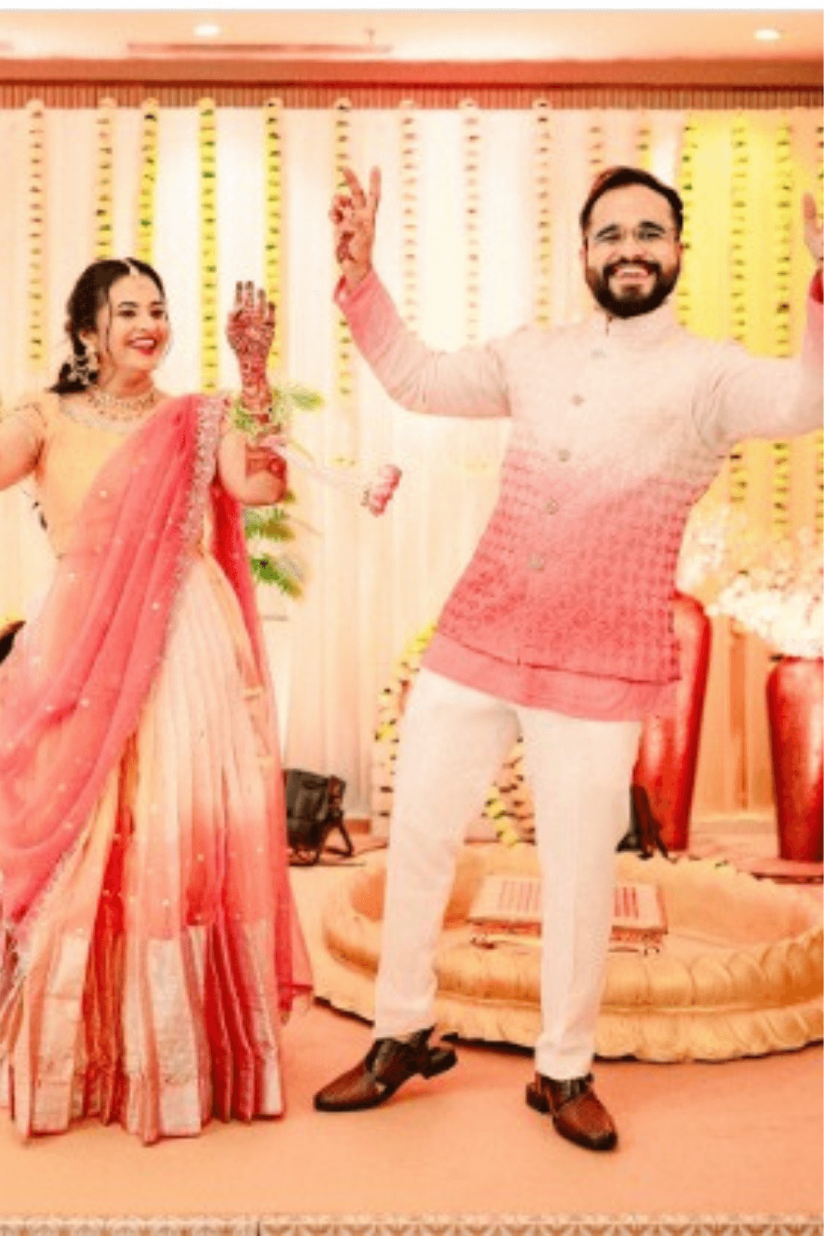 Tyohar Organza Lehenga Set in Orange