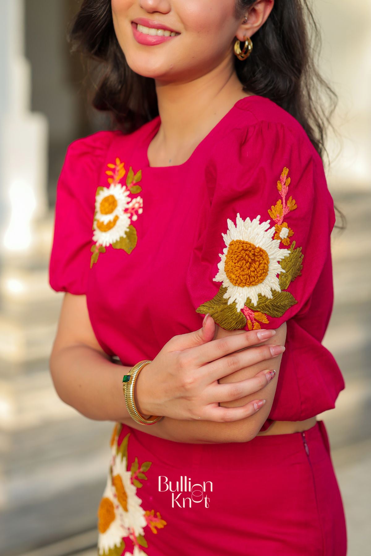 Paprika Crop Top Set in Red