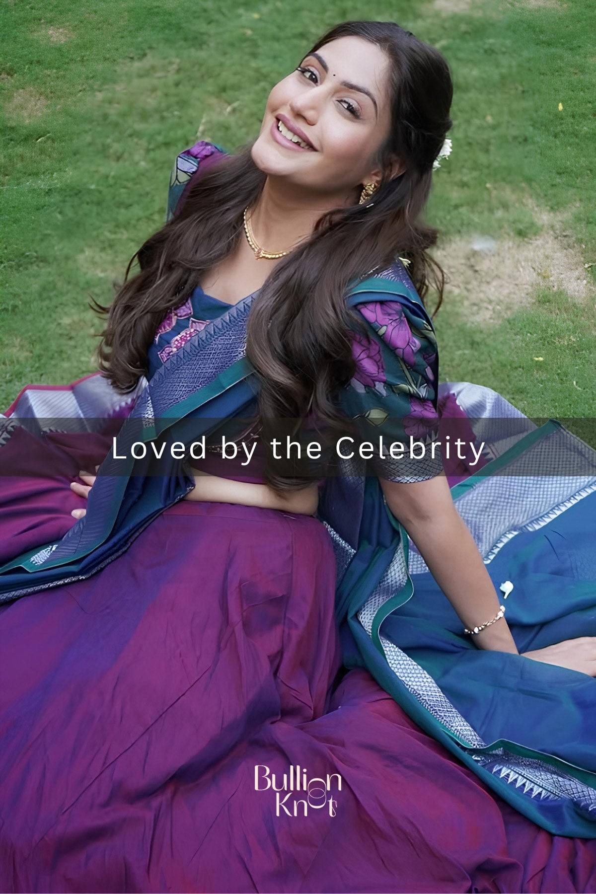 Vamika Half Saree in Wine