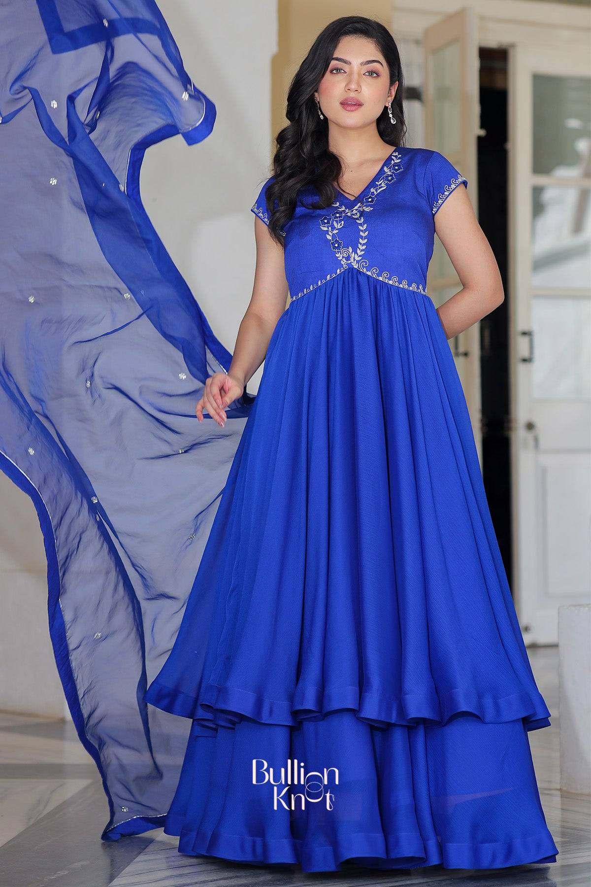 Charul Opal Anarkali (Dress) in Royal Blue