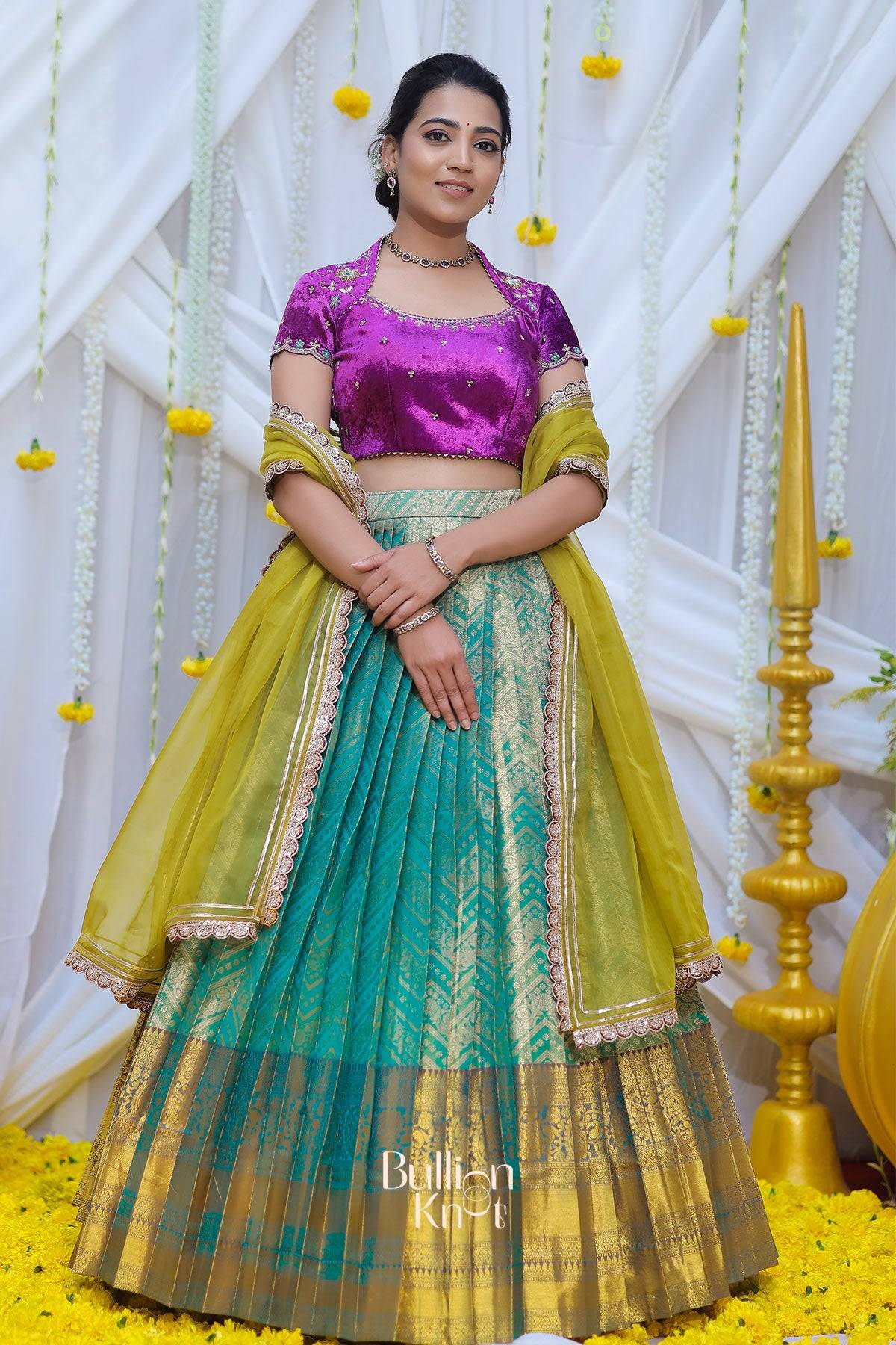 Kaveri Banarasi Lehenga Set in Purple