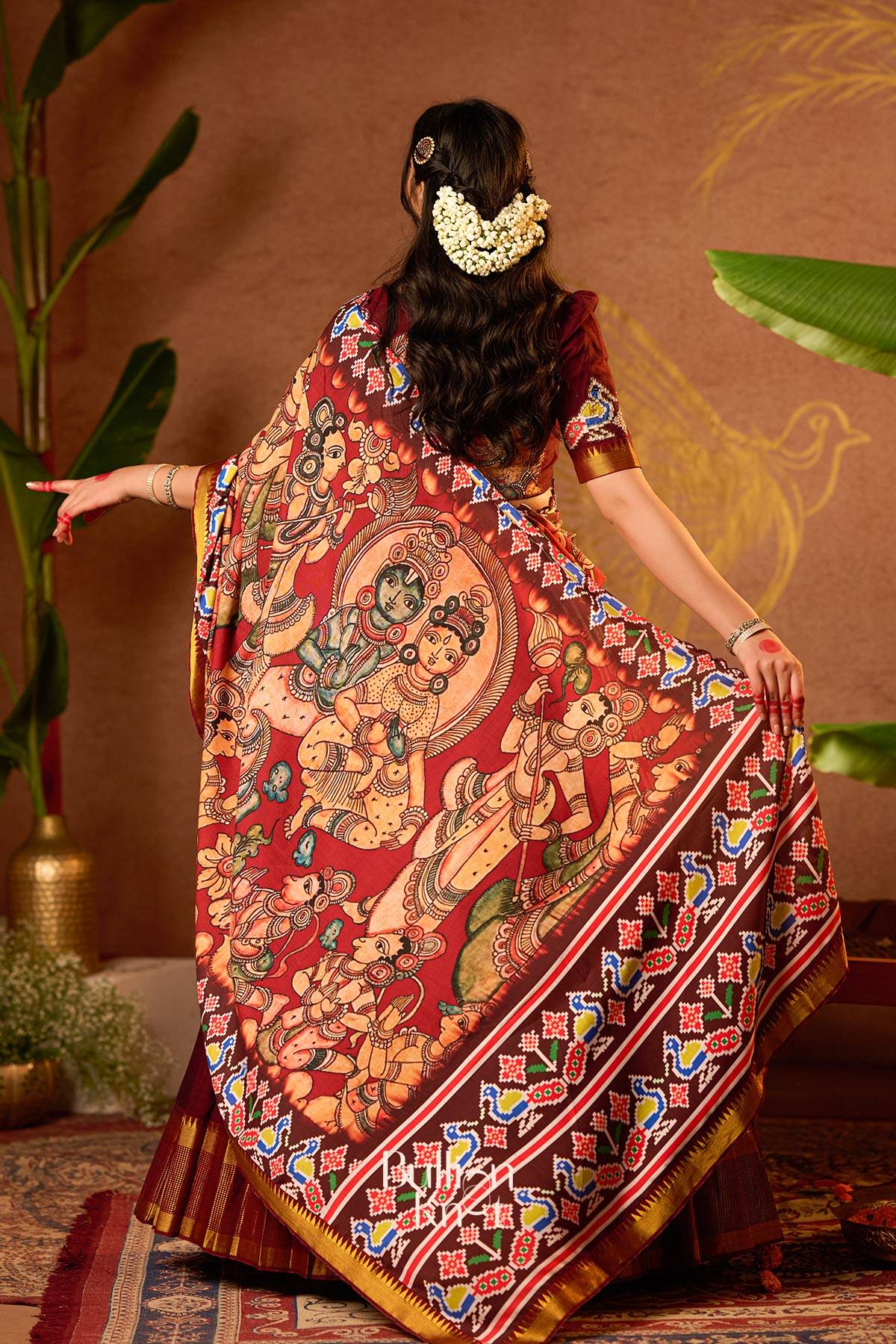 Sitaramam Half Saree in Maroon