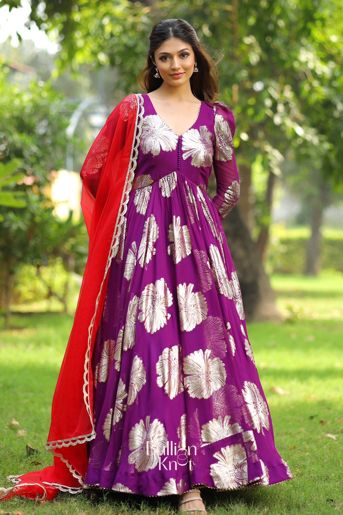 Jasmin Anarkali Suit Set in Purple