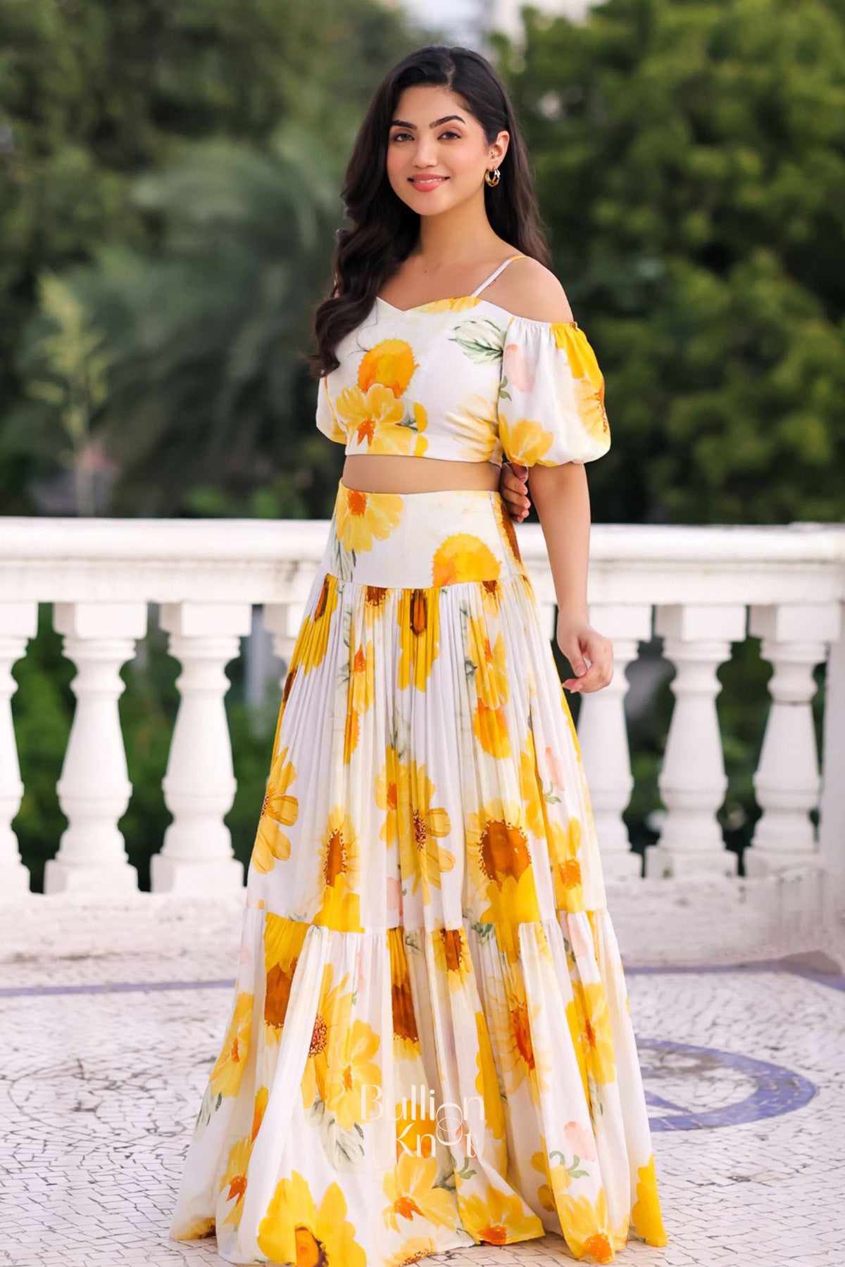 Ursula Crop Top Set in Yellow