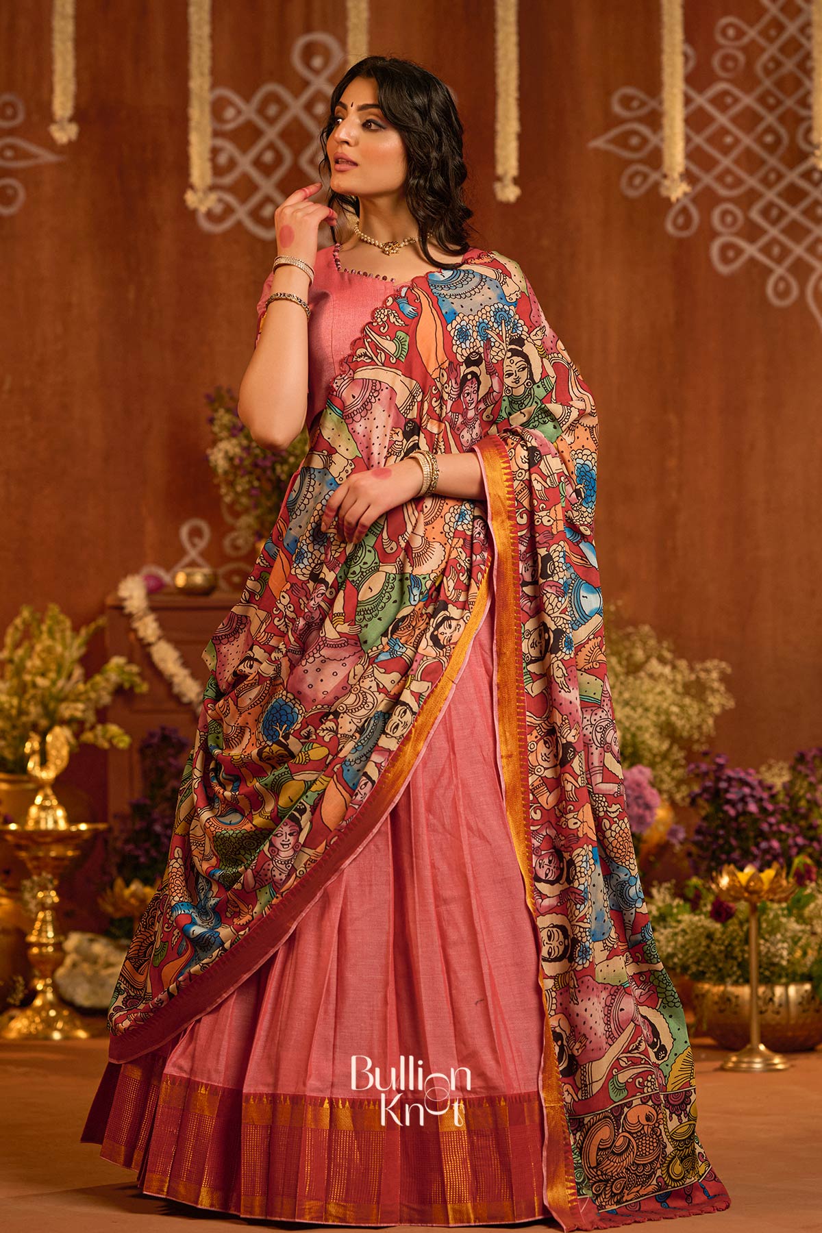 Parinita Half Saree in Peach