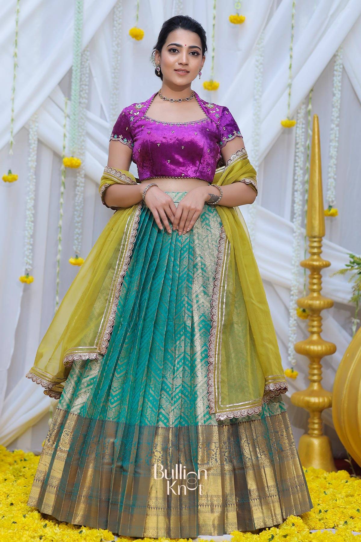 Kaveri Banarasi Lehenga Set in Purple
