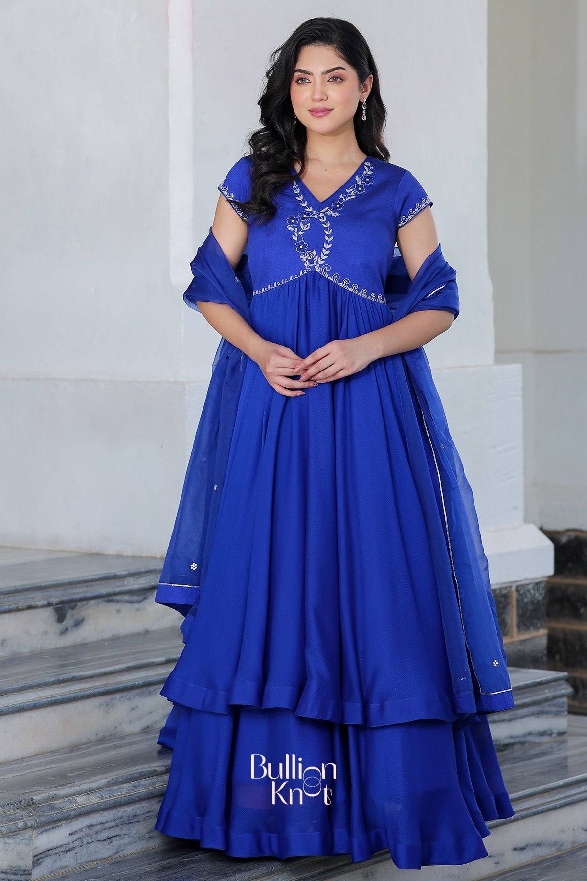 Charul Opal Anarkali (Dress) in Royal Blue