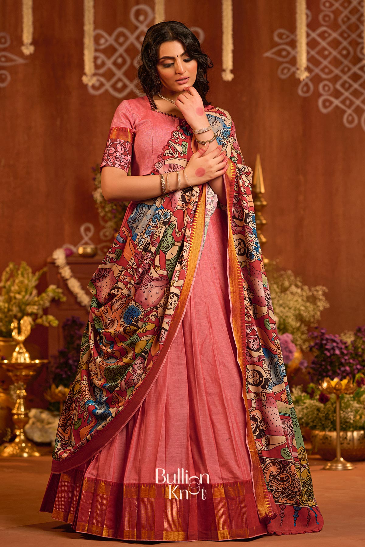Parinita Half Saree in Peach