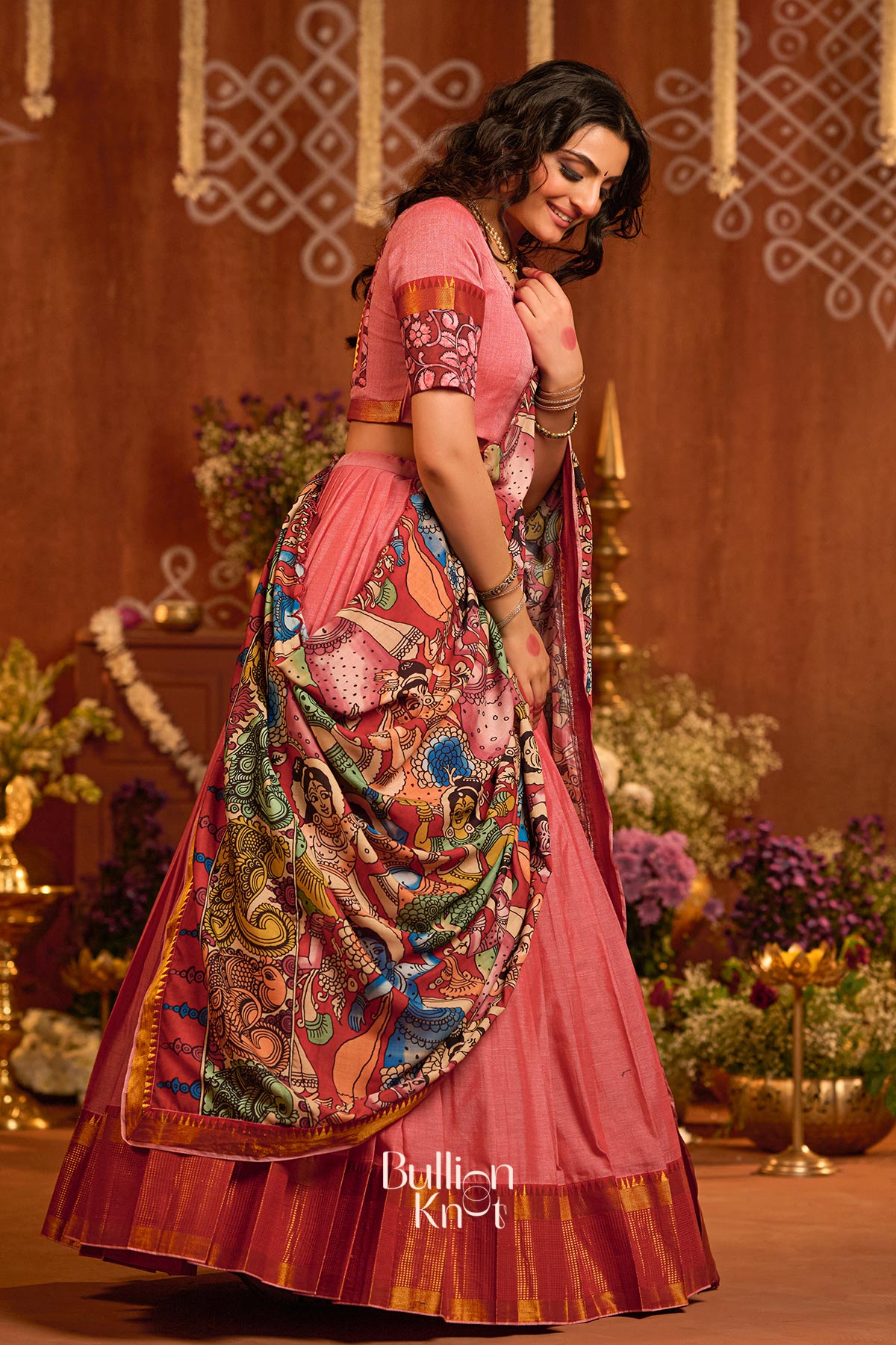 Parinita Half Saree in Peach