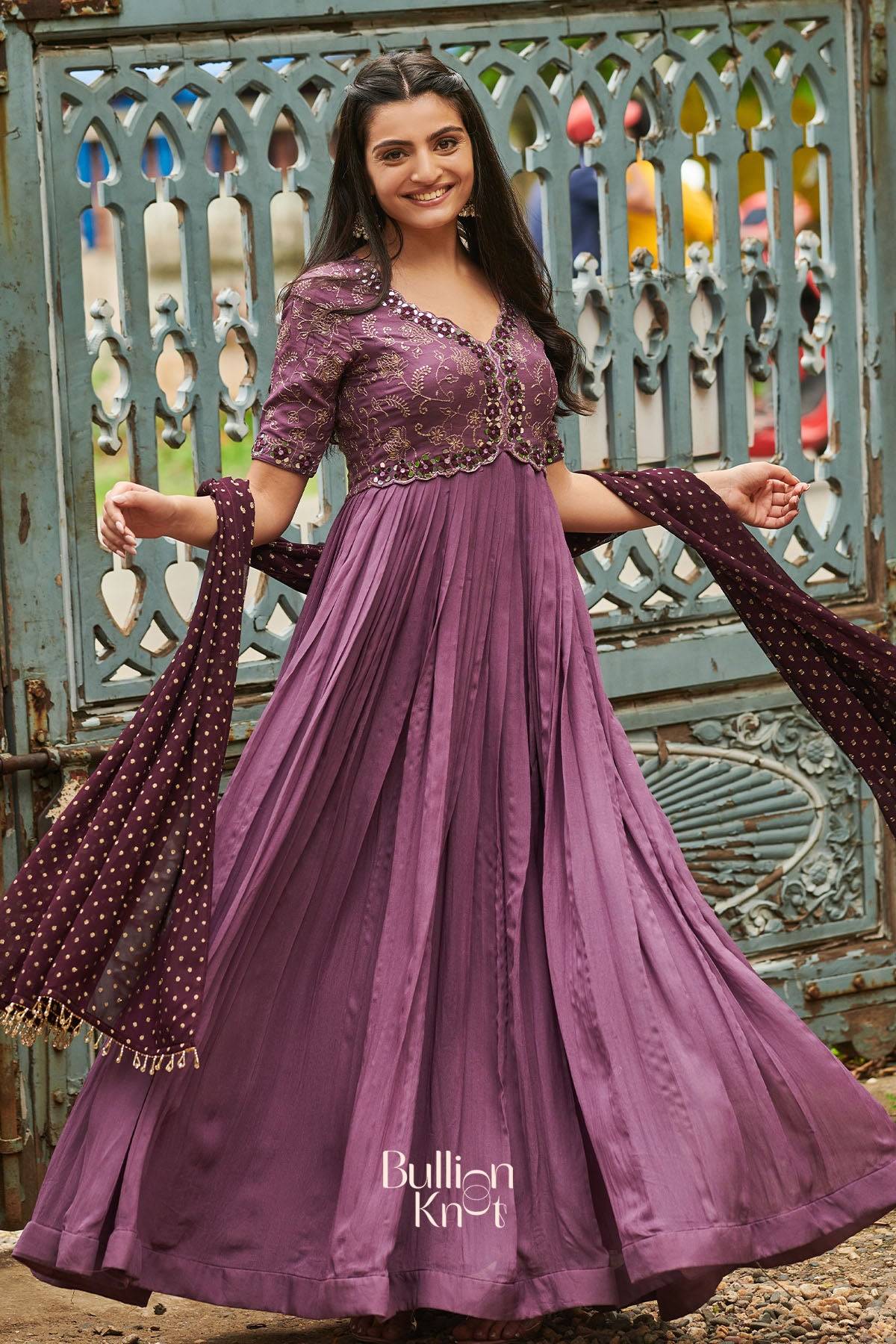 Twilight Anarkali Suit Set in Purple