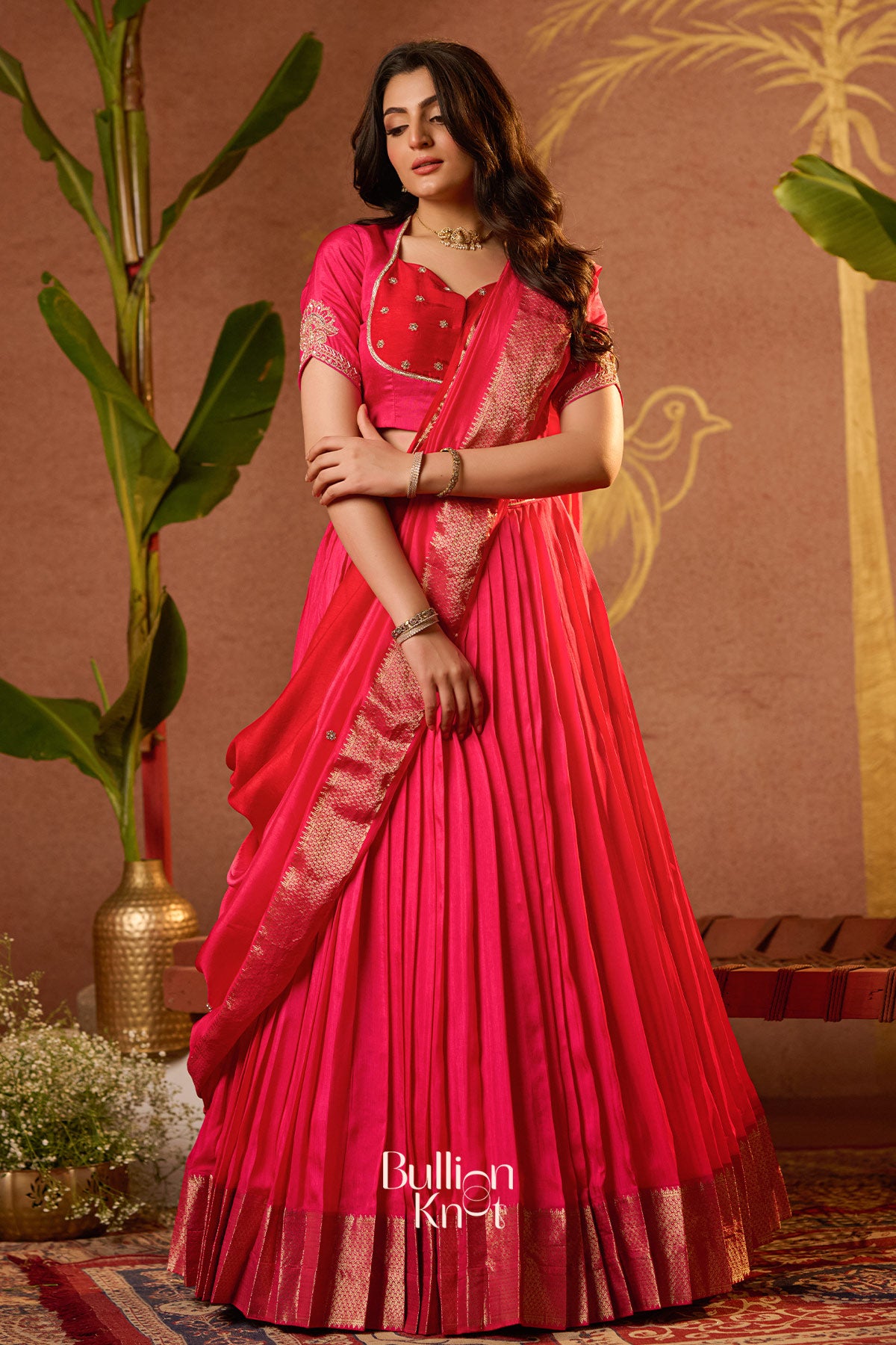 Pritti Lehenga Set in Rani Pink