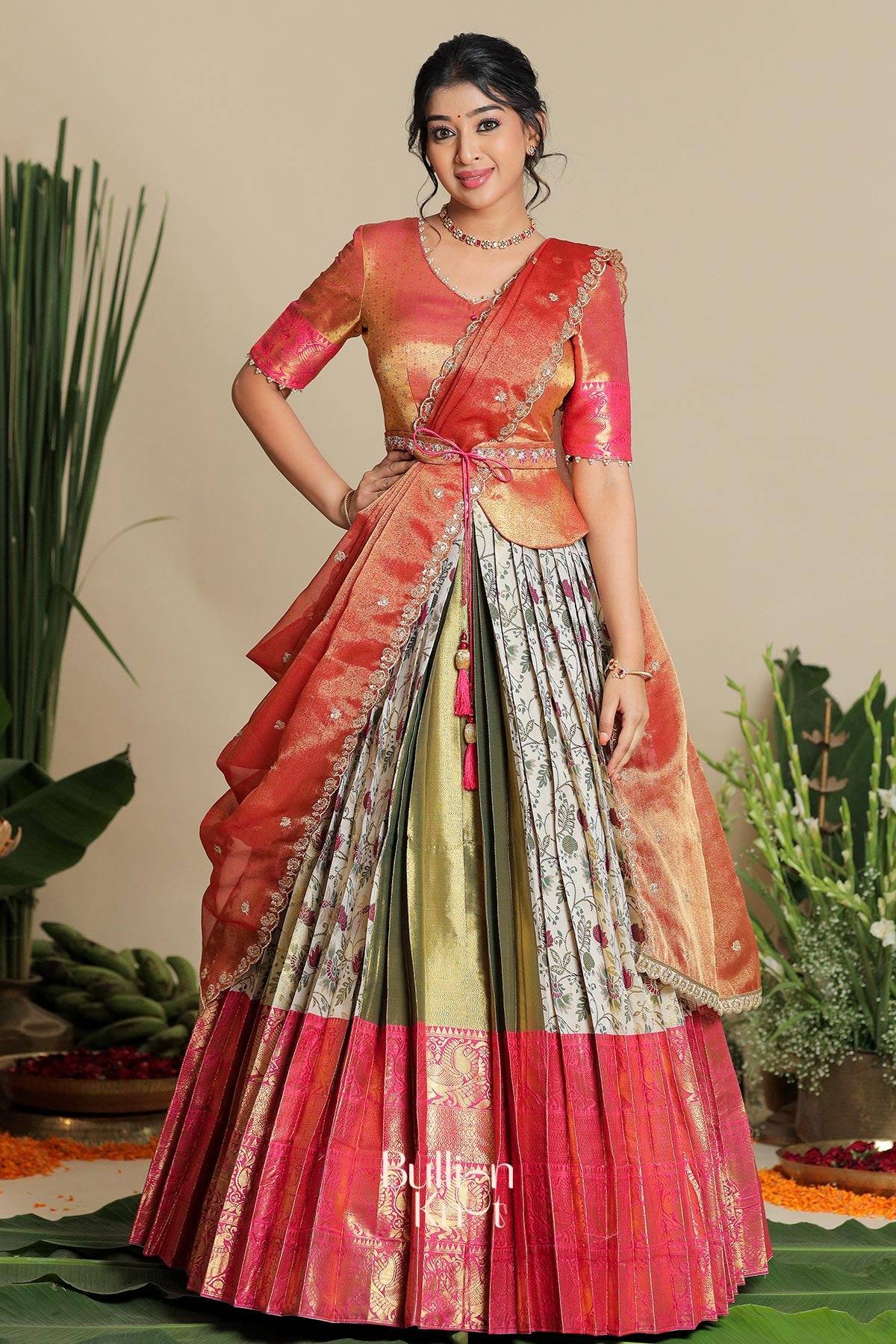 Sudiksha Banarasi Lehenga Set in Ivory