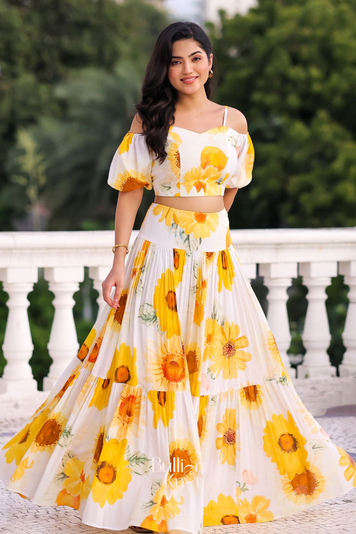 Ursula Crop Top Set in Yellow