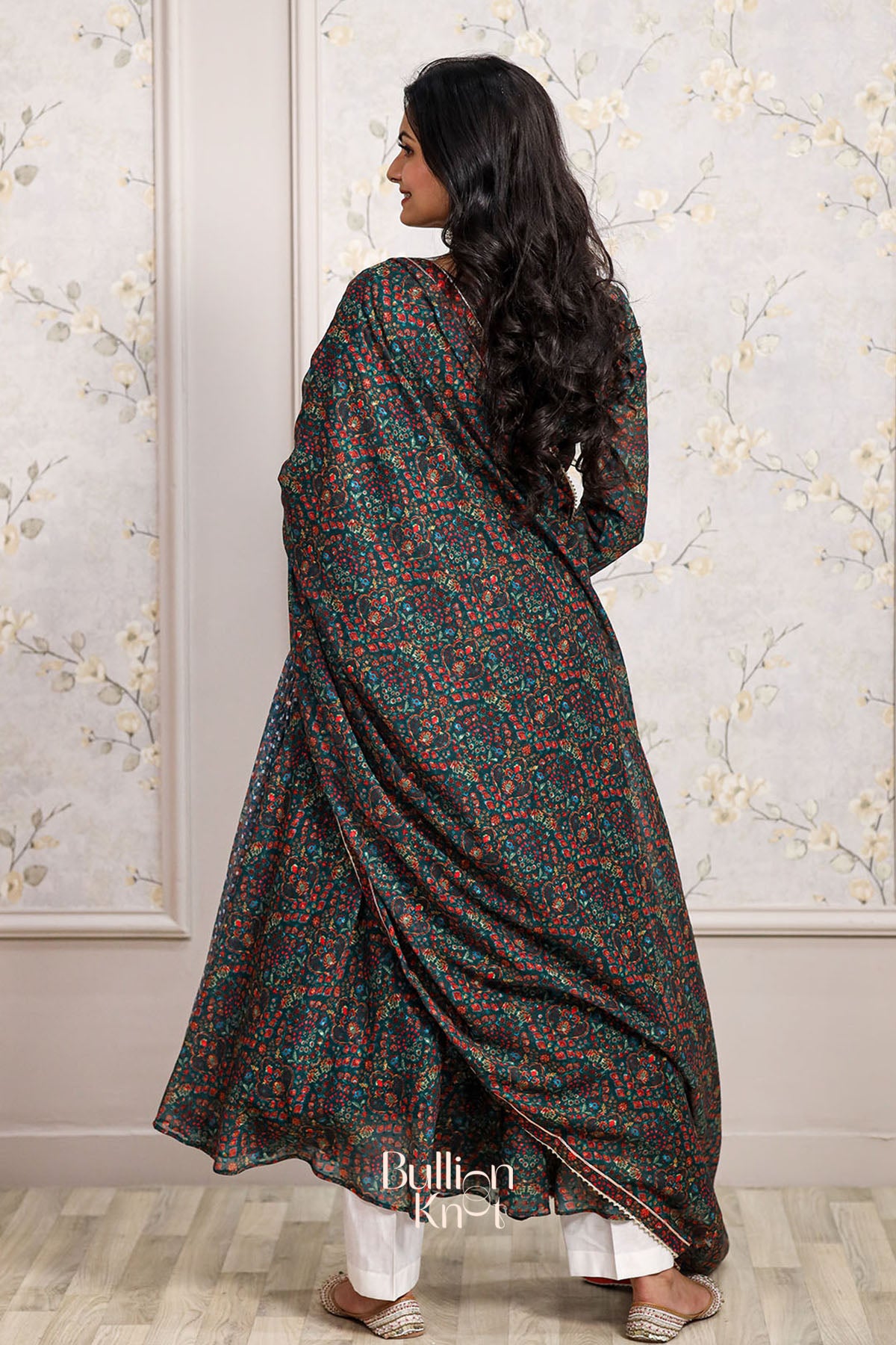 Gulkhera 3 Piece Suit Set in Dark Green