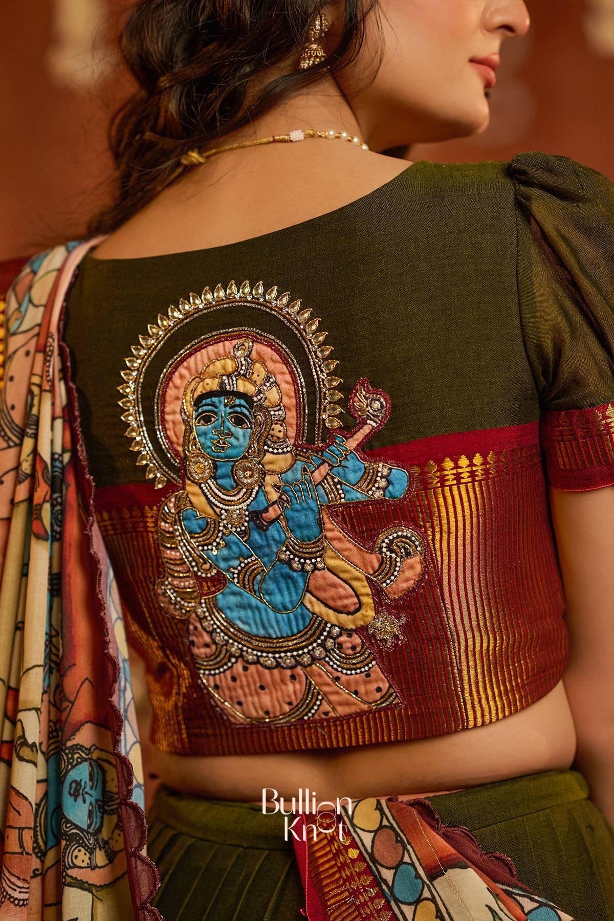 KrishnaLeela Half Saree in Mehndi