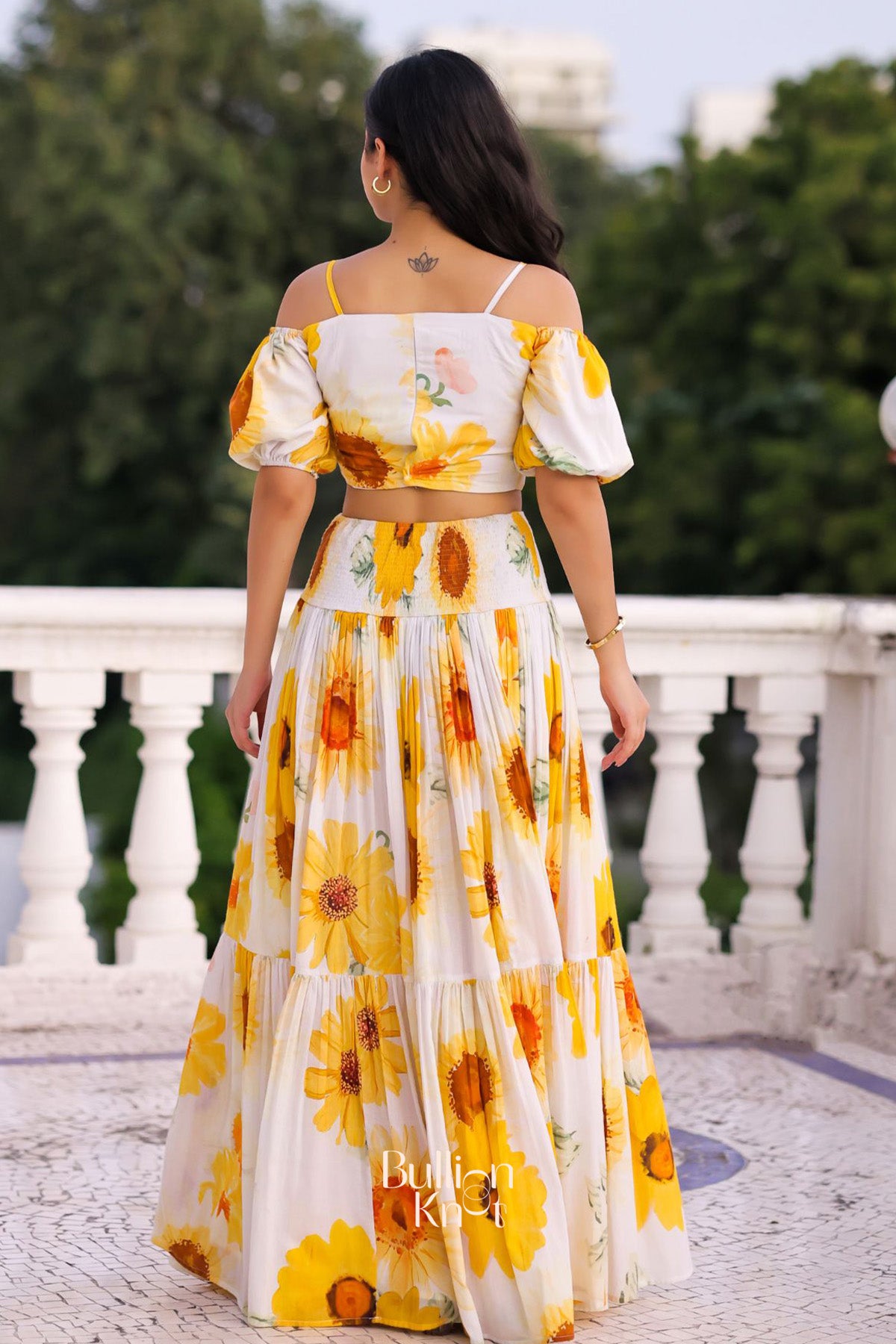 Ursula Crop Top Set in Yellow