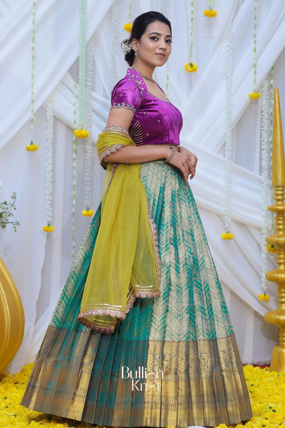 Kaveri Banarasi Lehenga Set in Purple