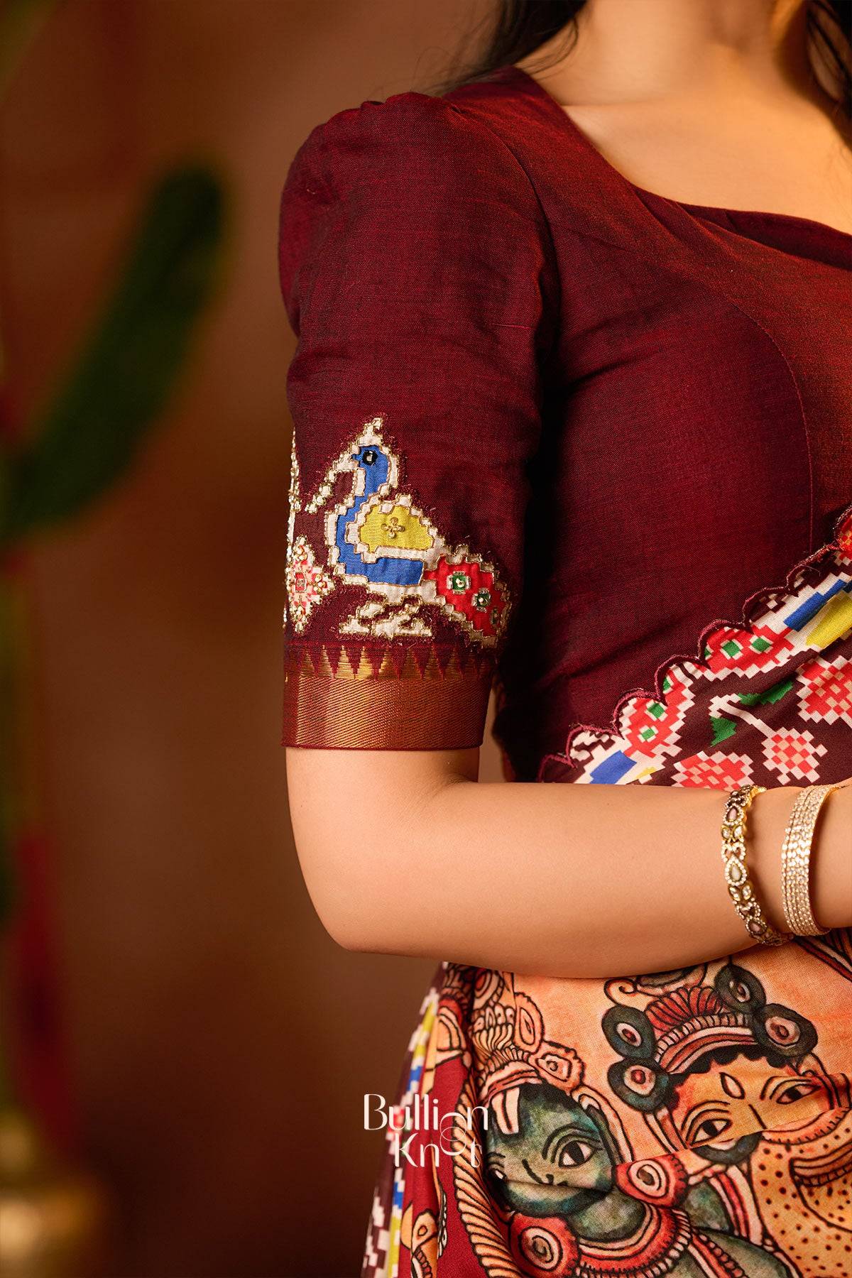 Sitaramam Half Saree in Maroon