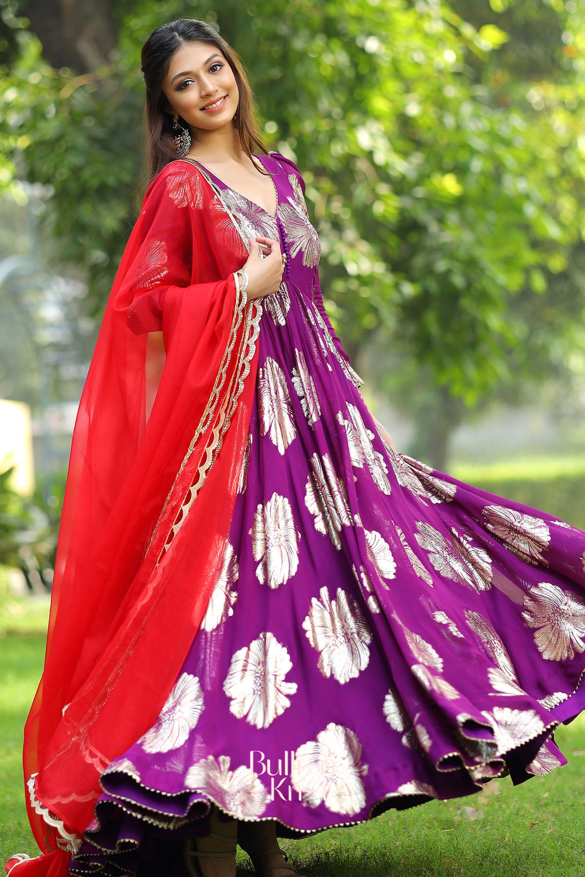 Jasmin Anarkali Suit Set in Purple