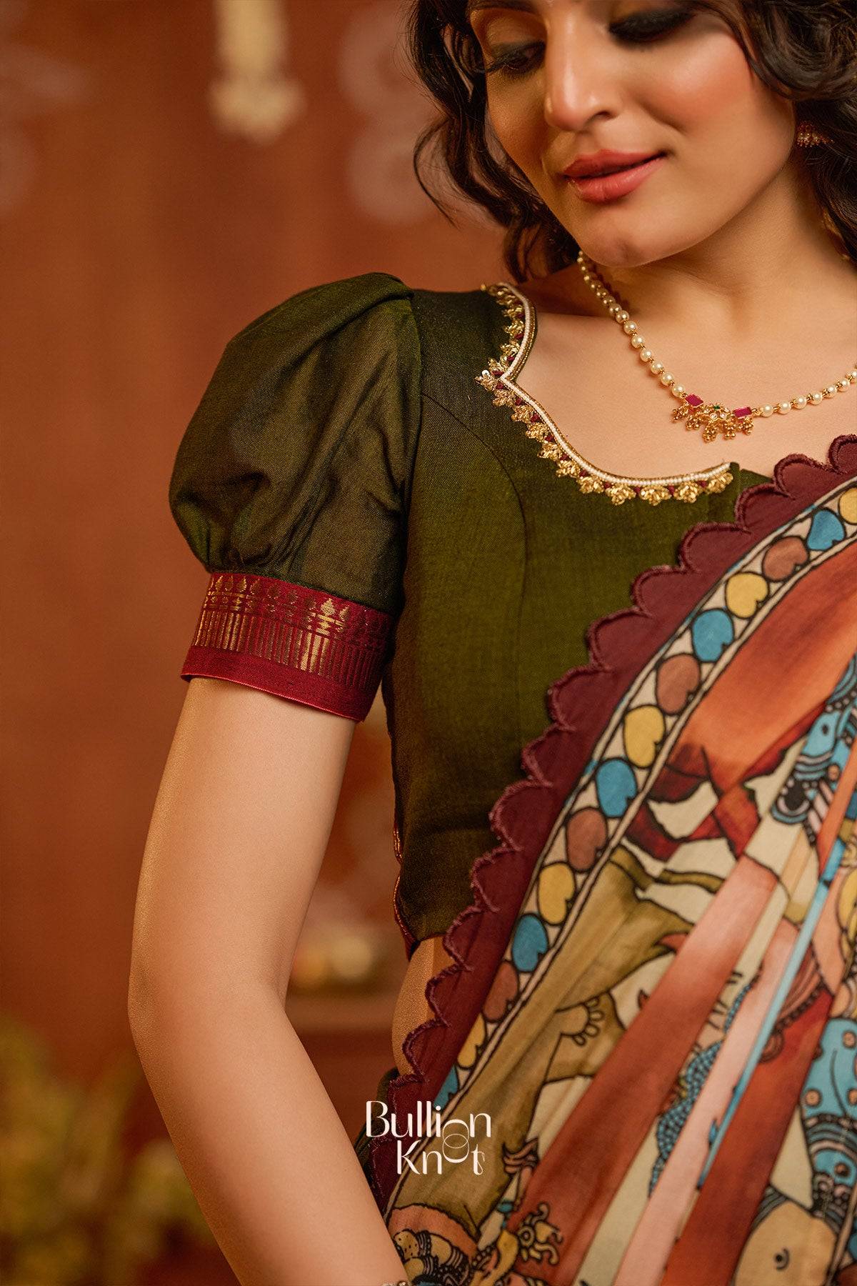 KrishnaLeela Half Saree in Mehndi