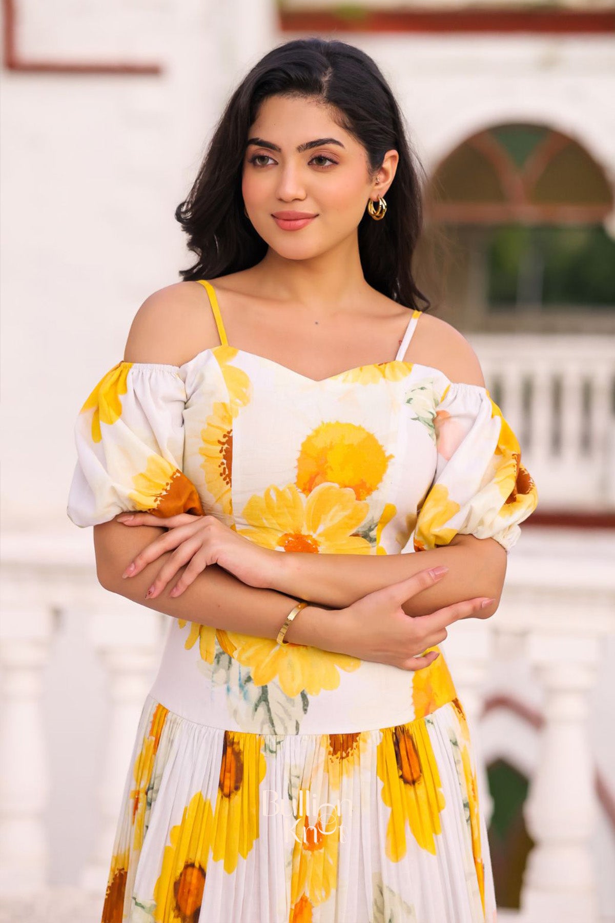 Ursula Crop Top Set in Yellow
