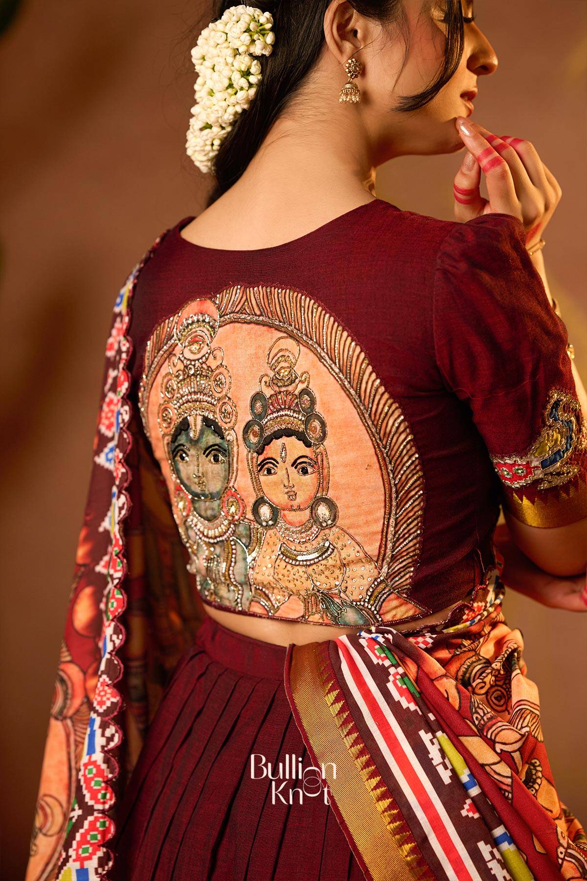 Sitaramam Half Saree in Maroon