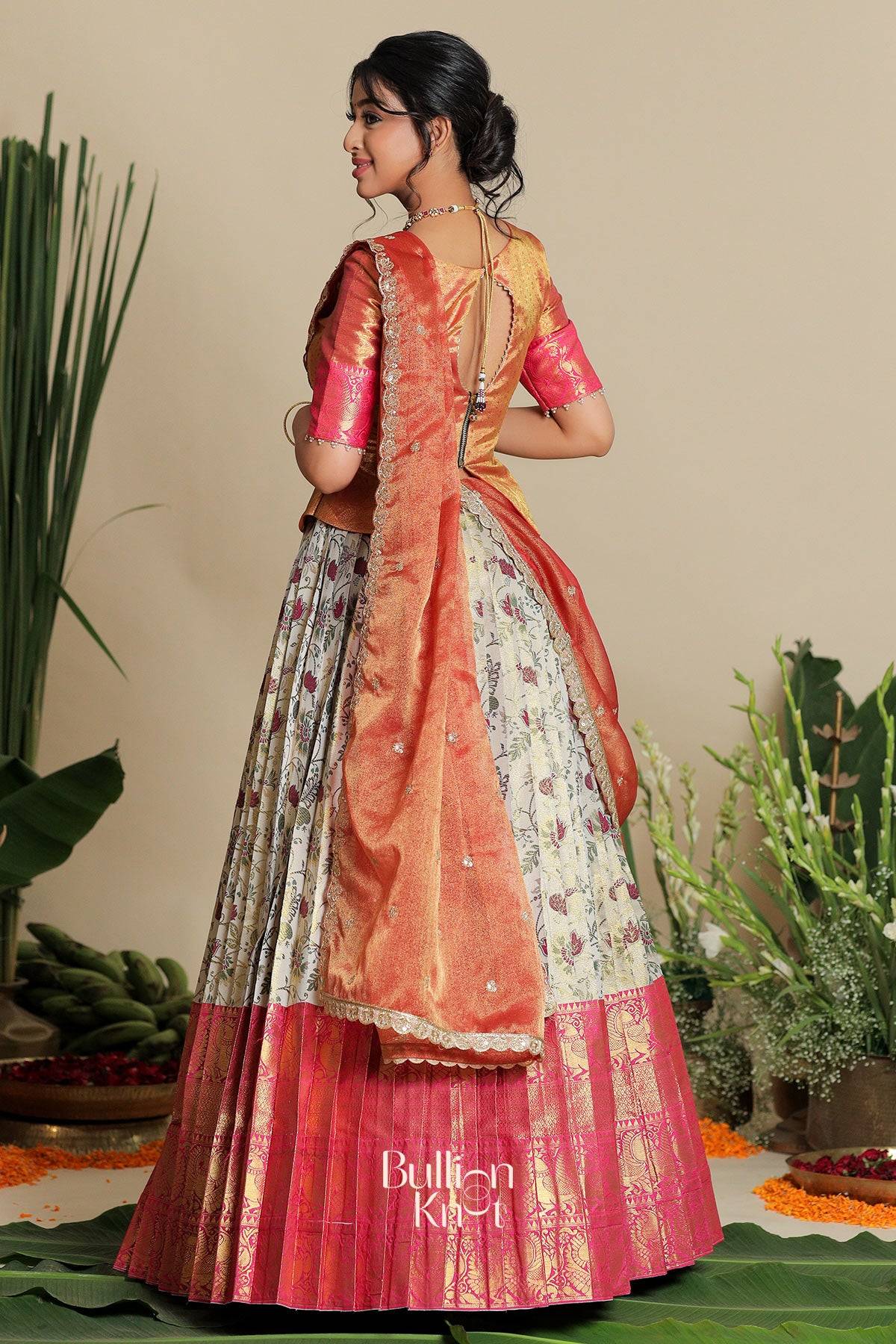 Sudiksha Banarasi Lehenga Set in Ivory