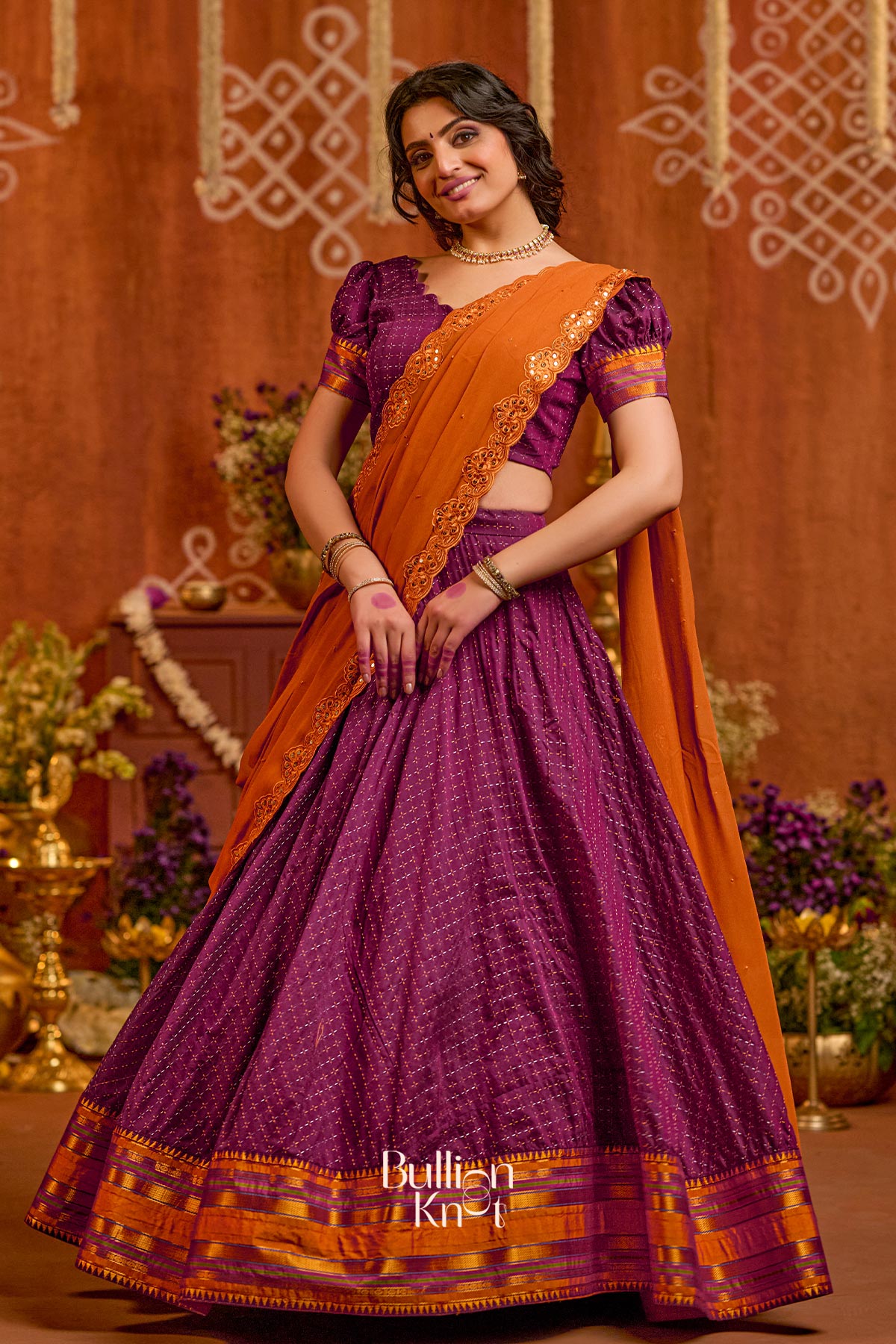 Vairagi Half saree in Purple