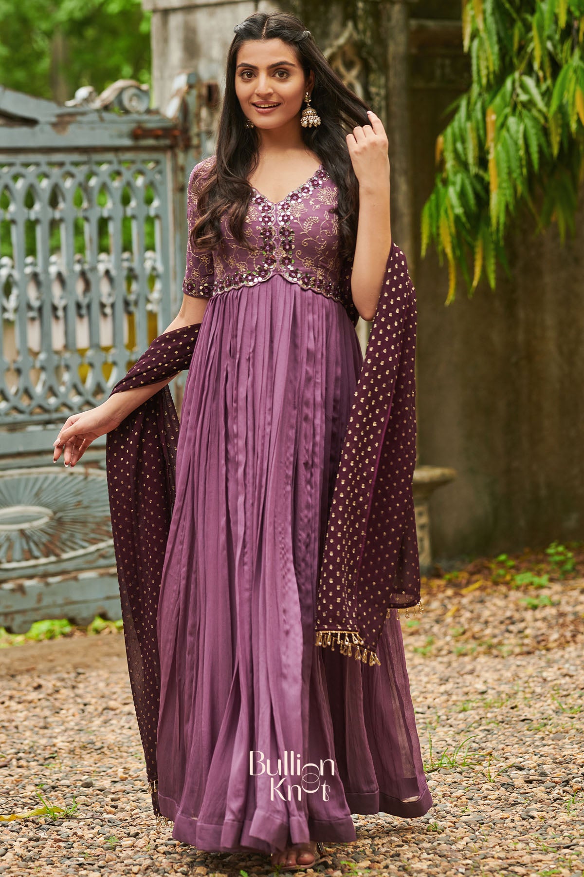 Twilight Anarkali Suit Set in Purple