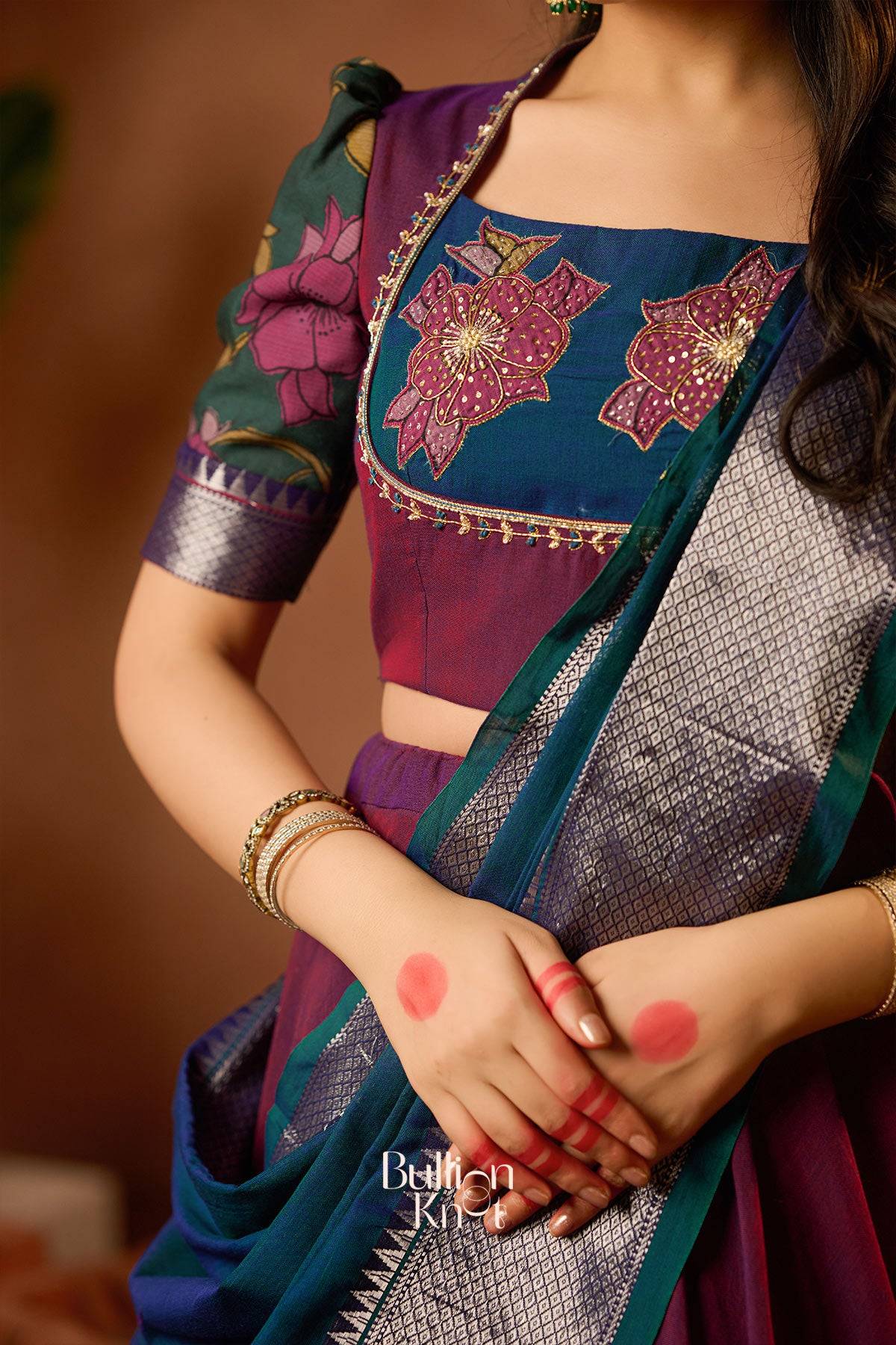 Vamika Half Saree in Wine