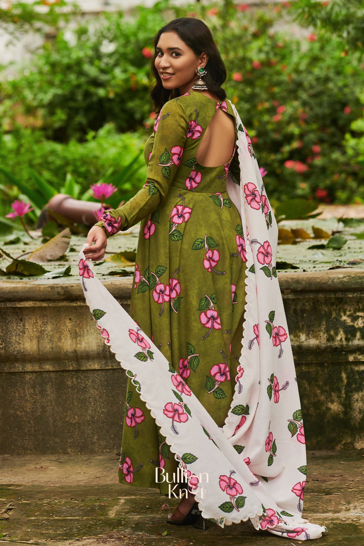 Traditional Kalamkari Anarkali Suit Set