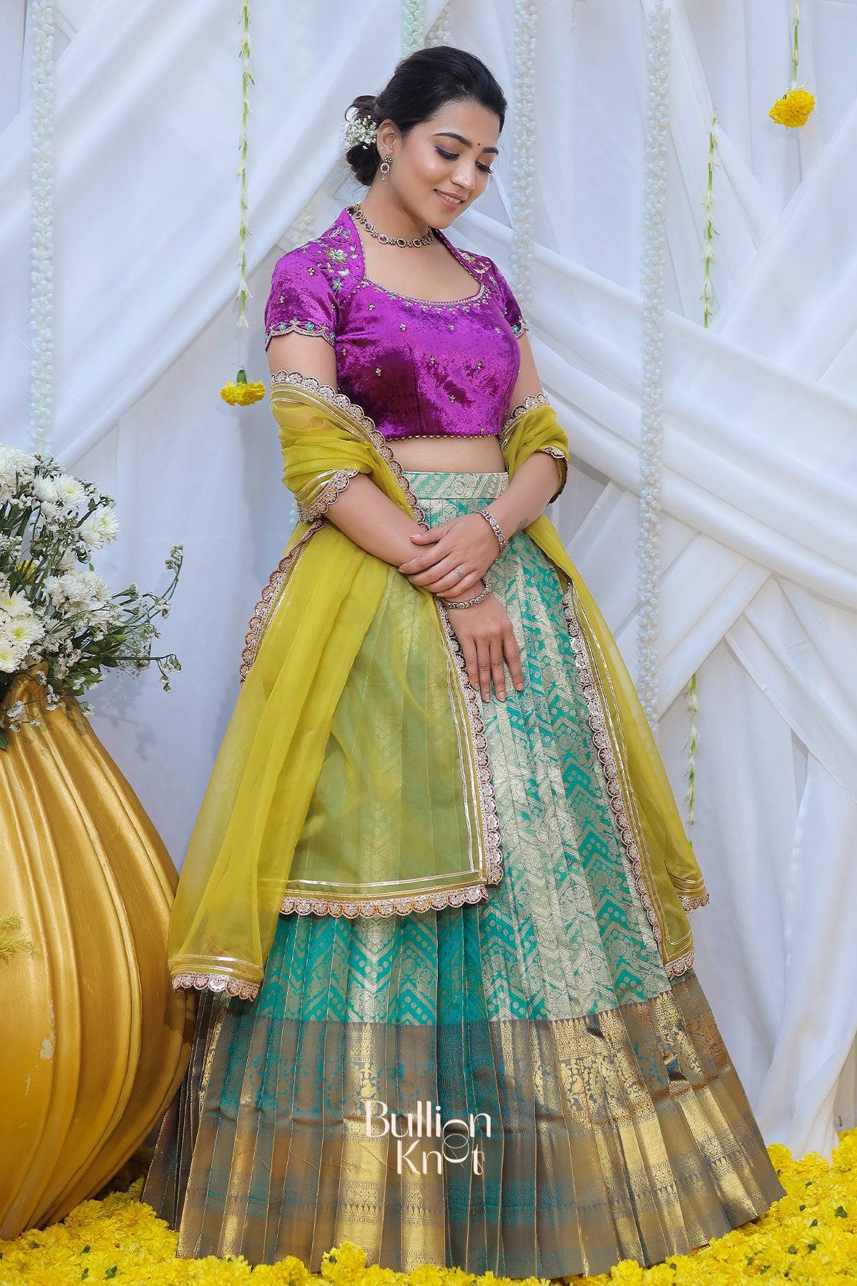 Kaveri Banarasi Lehenga Set in Purple