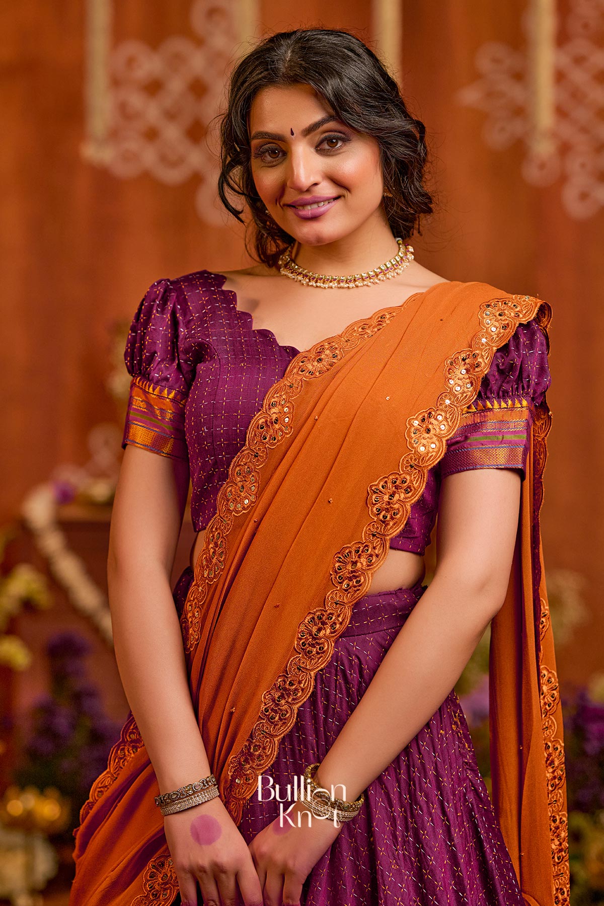 Vairagi Half saree in Purple